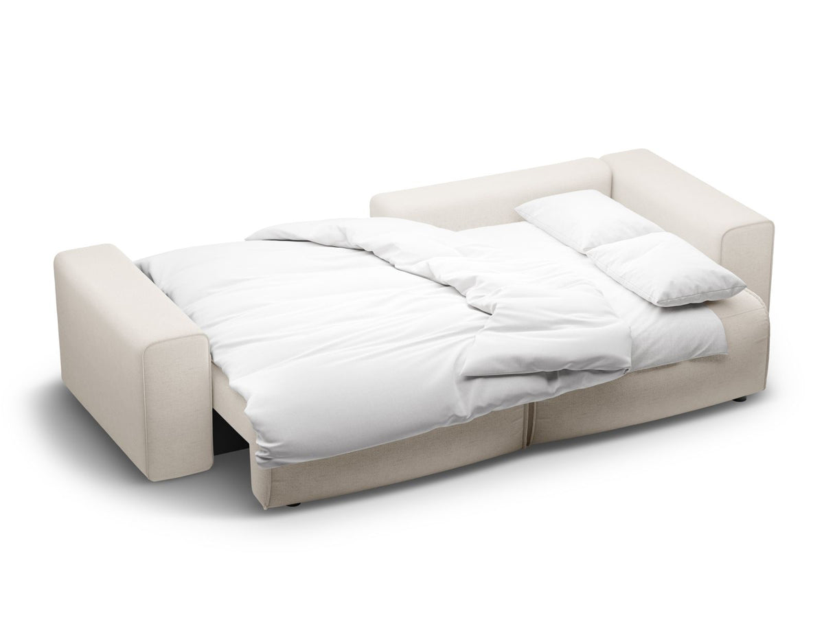 3-Sitzer Ecksofa rechts mit Schlaffunktion und Stauraum Victor in Light Beige-Moly präsentiert im Onlineshop von KAQTU Design AG. Bettsofa rechts ist von Micadoni