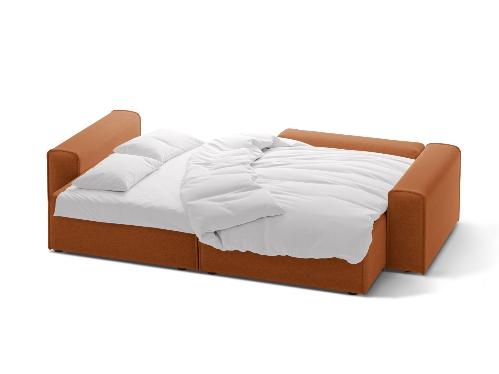 Modernes Ecksofa Victor in Brick-Moly, rechtsseitig, mit Schlafoption und integriertem Stauraum für zusätzlichen Komfort.