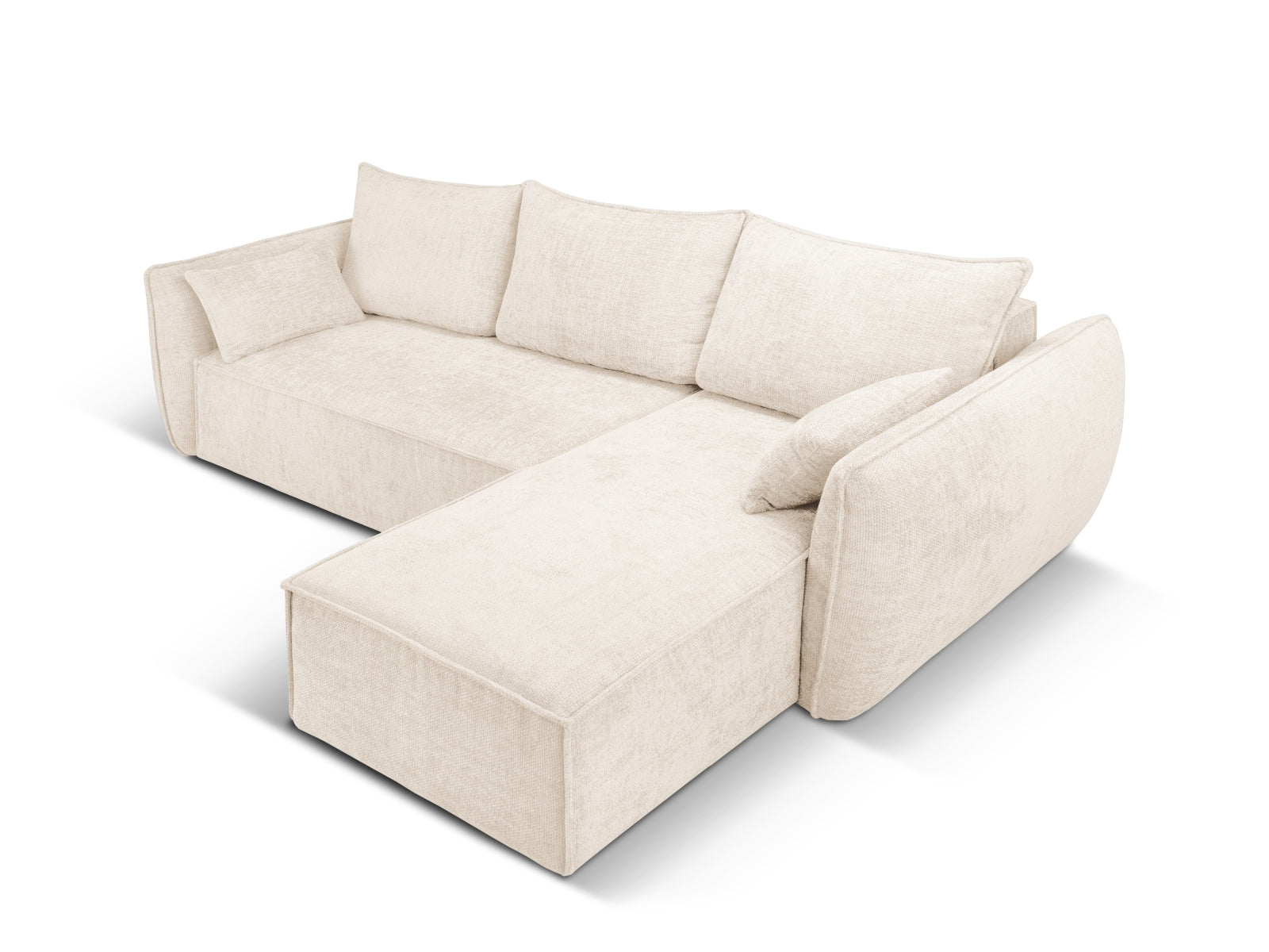 Erleben Sie das Kaelle Ecksofa rechts von Micadoni – ein elegantes 4-Sitzer Sofa mit praktischer Schlaffunktion und Stauraum für Ihr Zuhause.