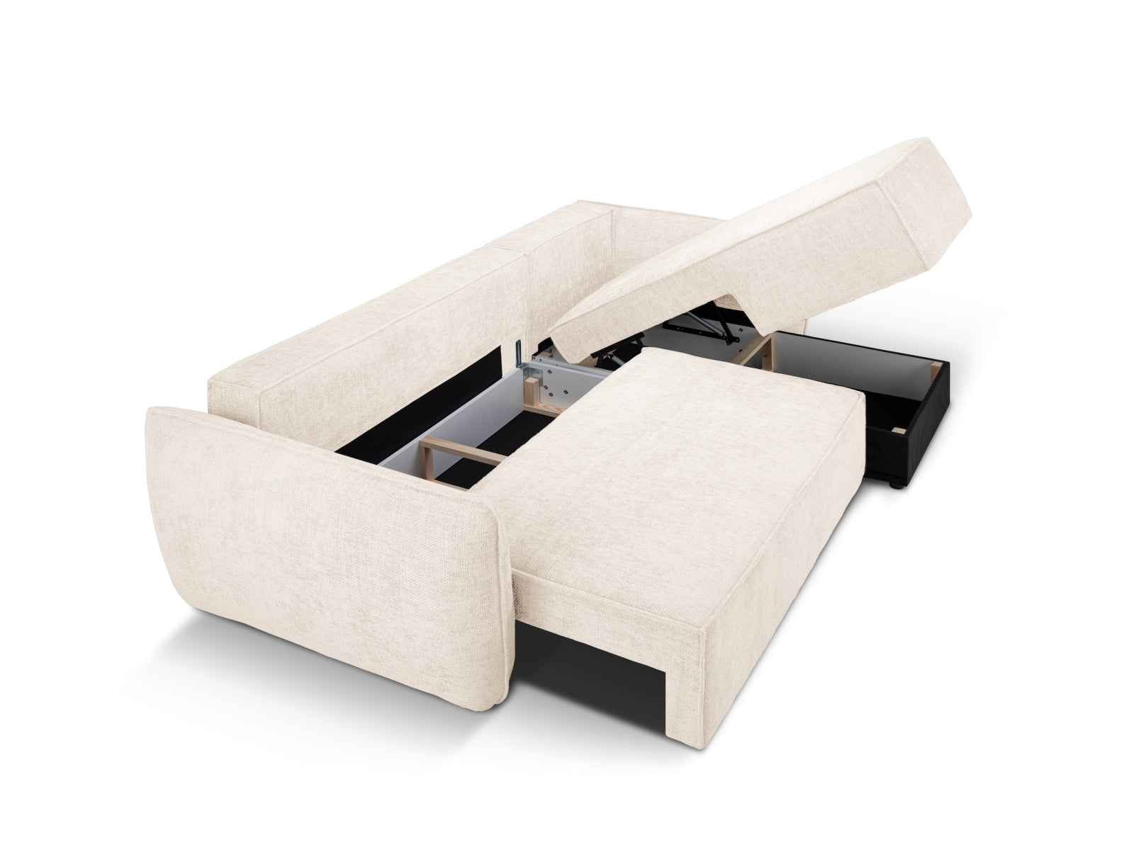 Entdecken Sie das Kaelle Ecksofa rechts von Micadoni – ein stilvolles 4-Sitzer Sofa mit Schlaffunktion und Stauraumbox für maximalen Komfort und Ordnung.