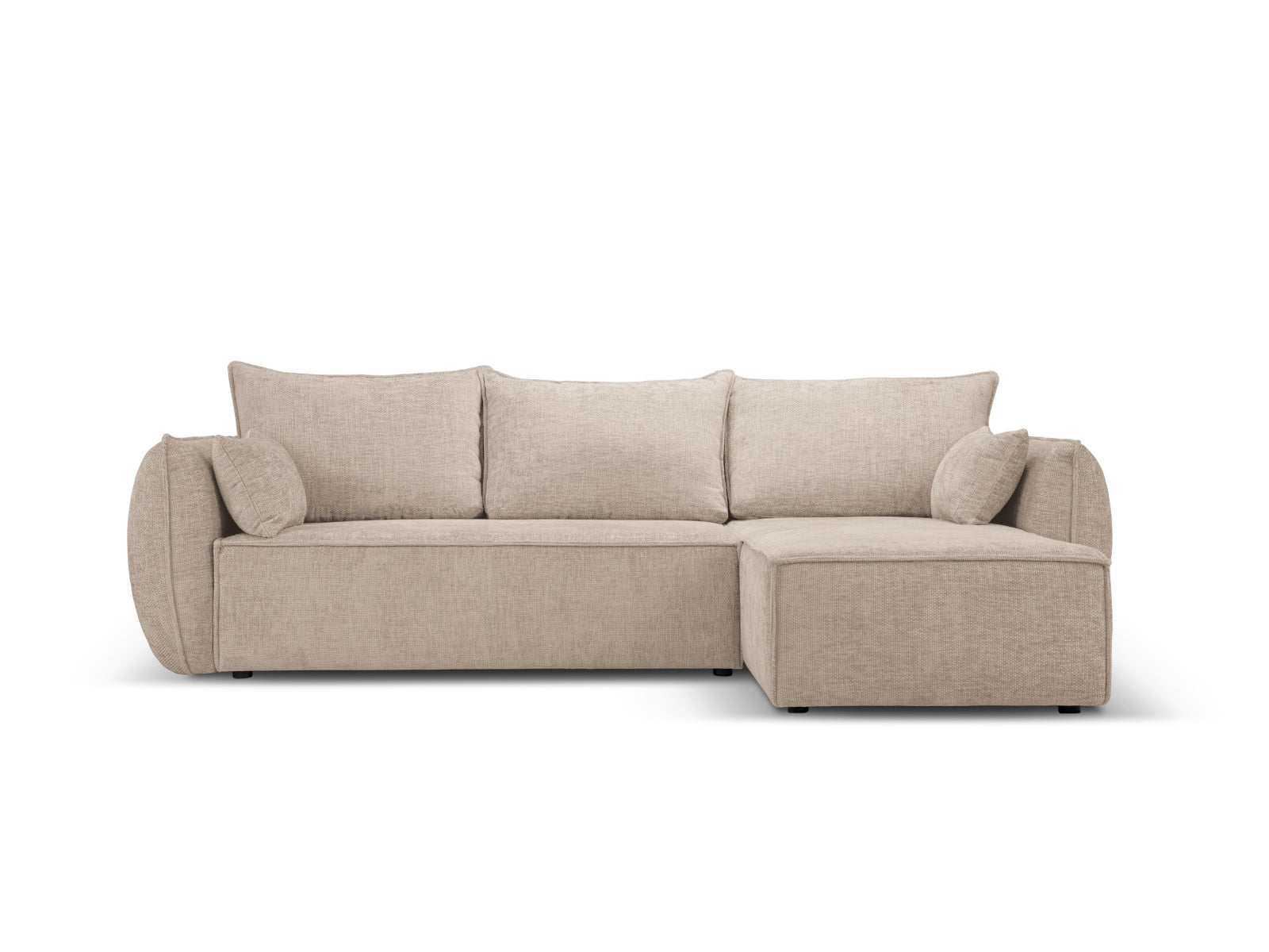 Kaelle Ecksofa rechts mit Schlaffunktion und Stauraumbox 4 Sitzer in Beige präsentiert im Onlineshop von KAQTU Design AG. Ecksofa rechts ist von Micadoni