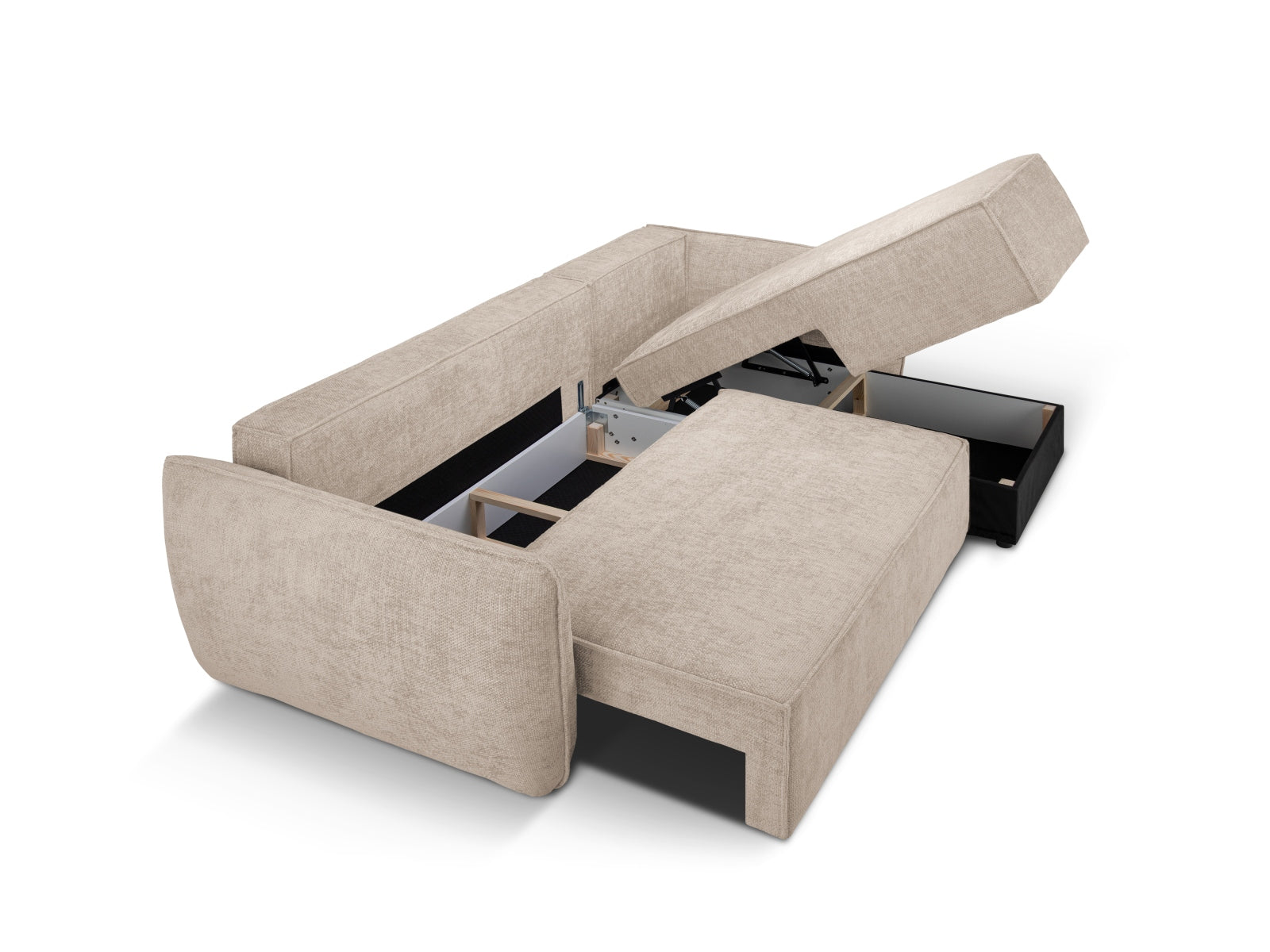 Entdecken Sie das Kaelle Ecksofa rechts von Micadoni – ein stilvolles 4-Sitzer Sofa mit Schlaffunktion und Stauraumbox. Ideal für Komfort und Ordnung!
