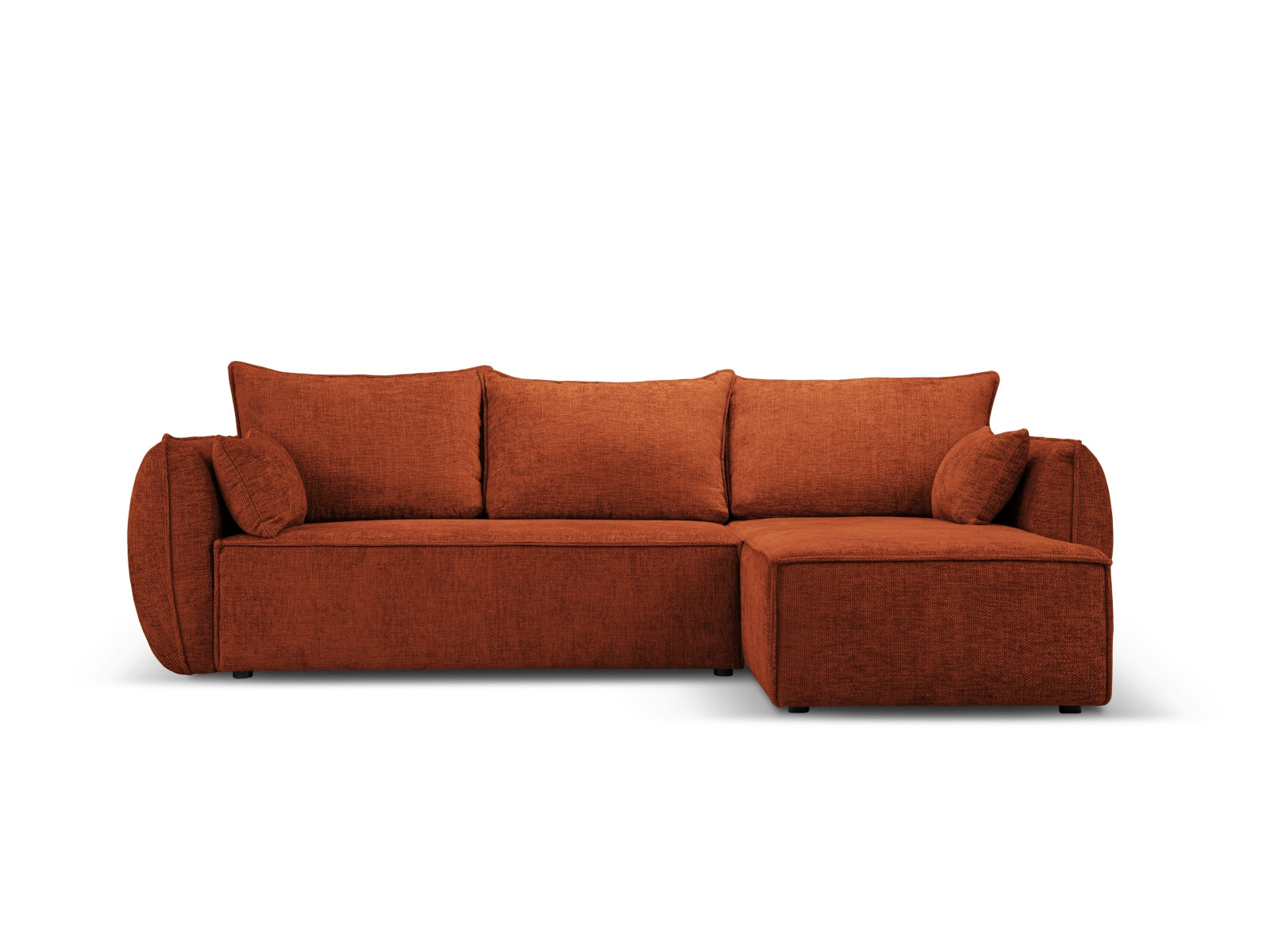 Kaelle Ecksofa rechts mit Schlaffunktion und Stauraumbox 4 Sitzer in Terracotta präsentiert im Onlineshop von KAQTU Design AG. Ecksofa rechts ist von Micadoni