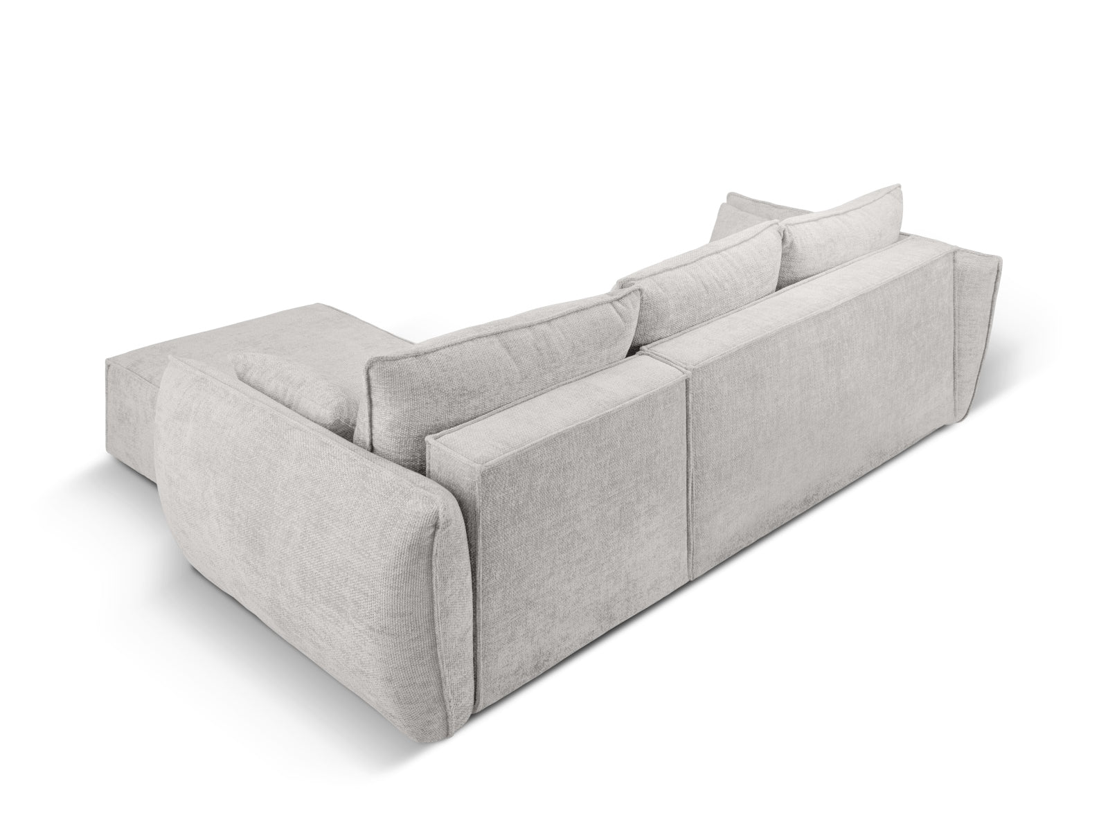 Modernes Kaelle Ecksofa in stilvollem Grau, 4-Sitzer mit cleverer Schlaffunktion und integriertem Stauraum für zusätzlichen Komfort.