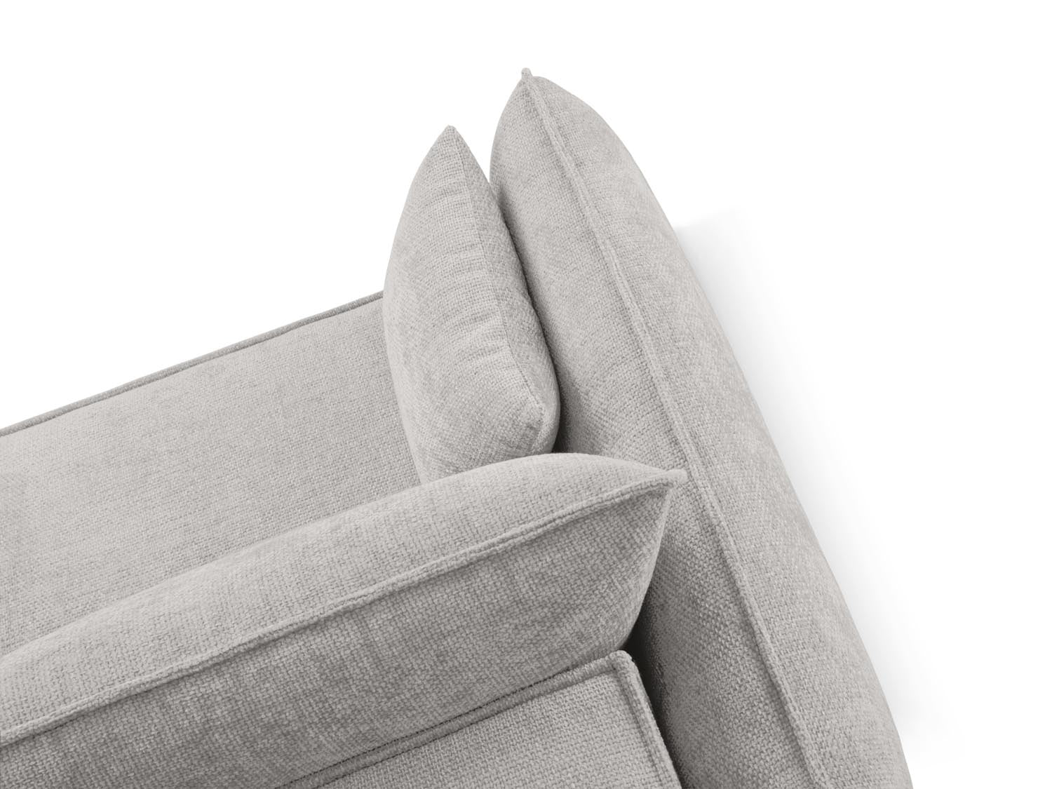 Modernes Kaelle Ecksofa in Grau, 4-Sitzer mit komfortabler Schlaffunktion und integriertem Stauraum, perfekt für vielseitige Wohnbedürfnisse.