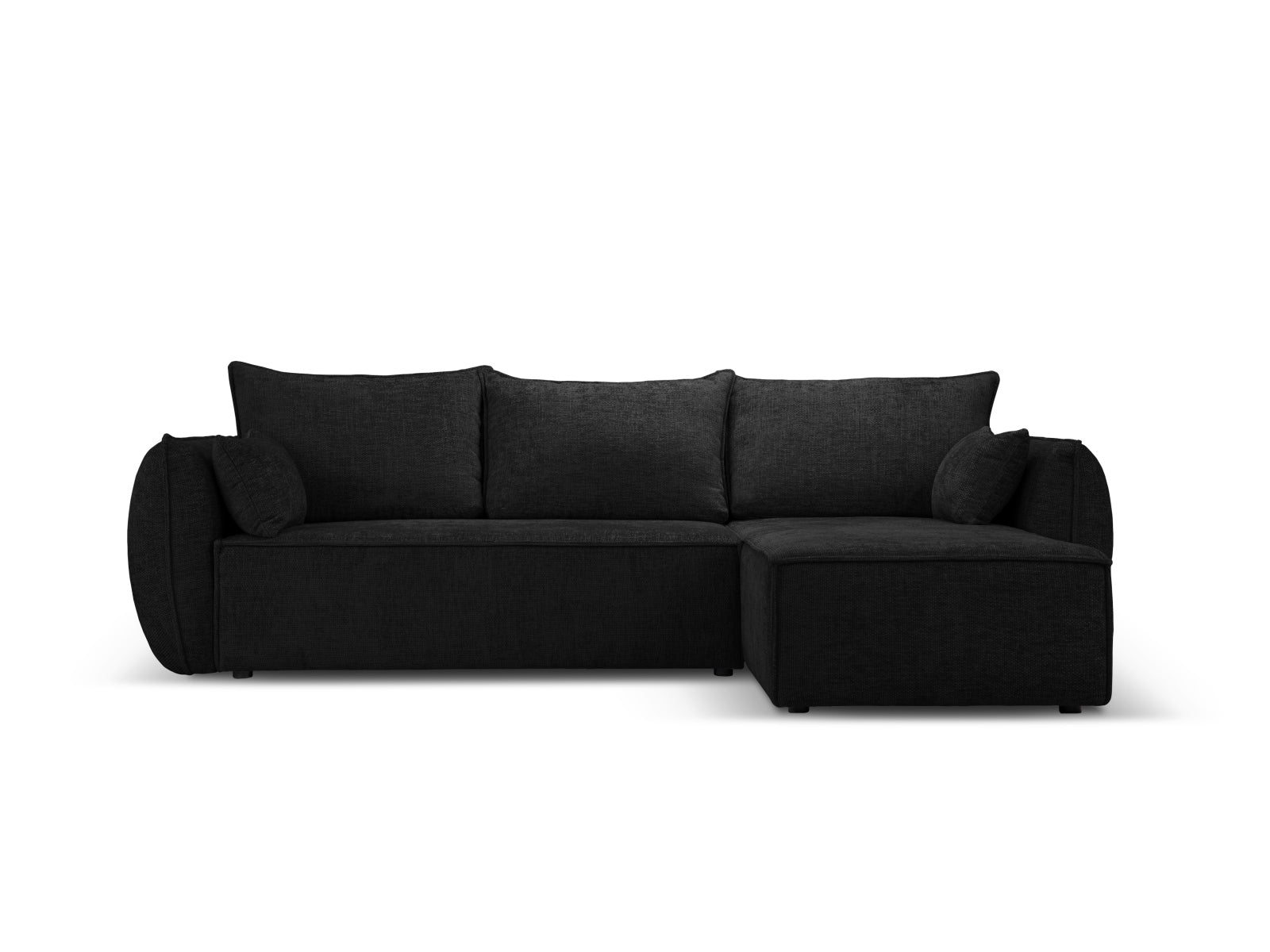 Kaelle Ecksofa rechts mit Schlaffunktion und Stauraumbox 4 Sitzer in Black-Haga präsentiert im Onlineshop von KAQTU Design AG. Bettsofa rechts ist von Micadoni