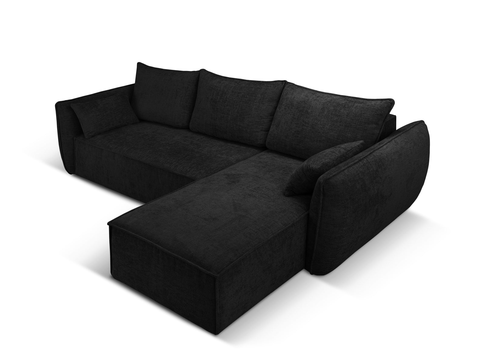 Erleben Sie das Kaelle Ecksofa rechts von Micadoni – ein elegantes 4-Sitzer Sofa mit praktischer Schlaffunktion und Stauraum für Ihr Zuhause.