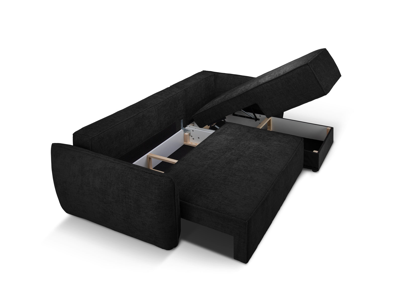 Entdecken Sie das Kaelle Ecksofa rechts von Micadoni – ein stilvolles 4-Sitzer Sofa mit Schlaffunktion und Stauraumbox für maximalen Komfort und Ordnung.