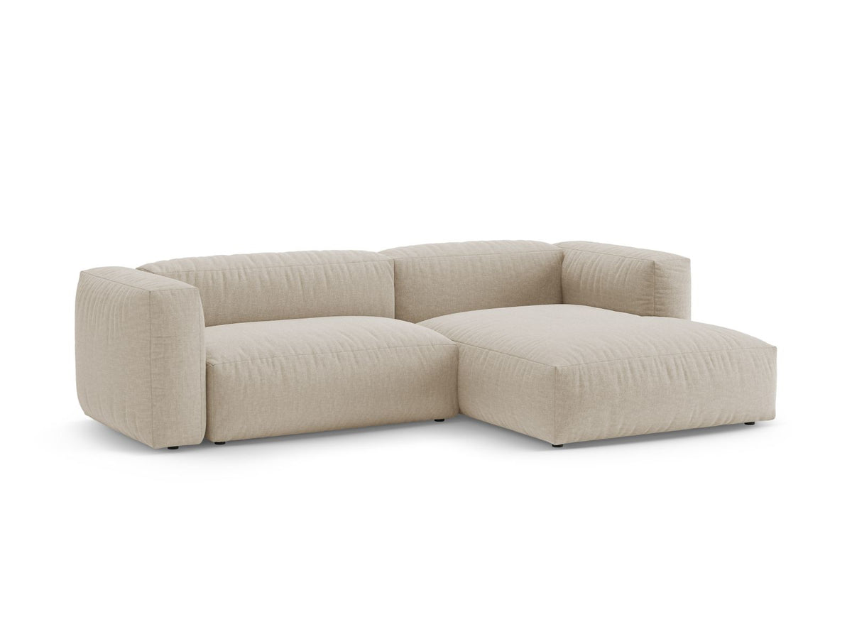 4-Sitzer Ecksofa rechts mit Schlaffunktion Martina in Light Beige-Boston präsentiert im Onlineshop von KAQTU Design AG. Bettsofa rechts ist von Micadoni