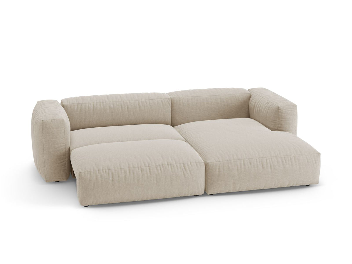 4-Sitzer Ecksofa rechts mit Schlaffunktion Martina in Light Beige-Boston präsentiert im Onlineshop von KAQTU Design AG. Bettsofa rechts ist von Micadoni