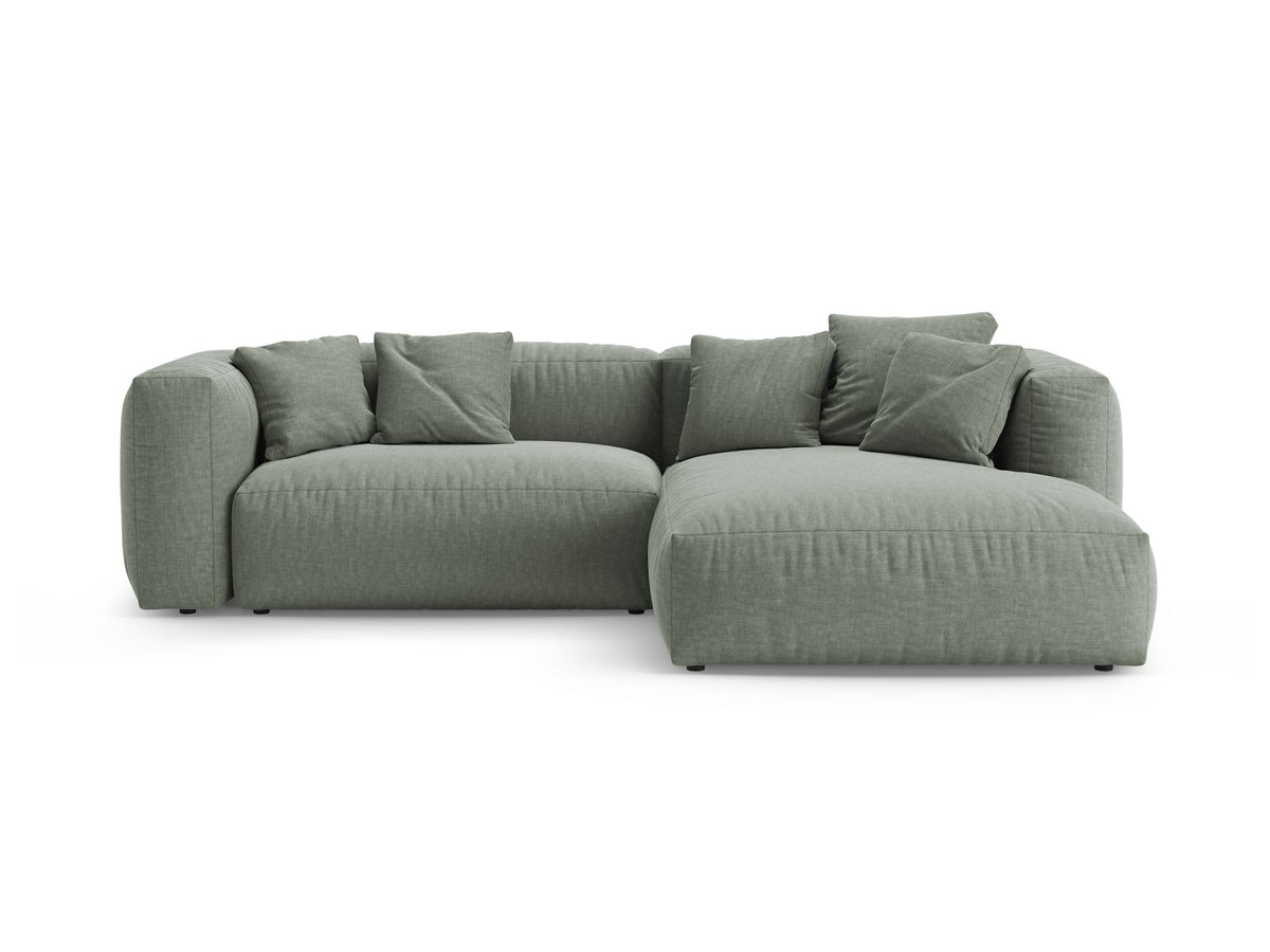 4-Sitzer Ecksofa rechts mit Schlaffunktion Martina in Moss Green-Boston präsentiert im Onlineshop von KAQTU Design AG. Bettsofa rechts ist von Micadoni