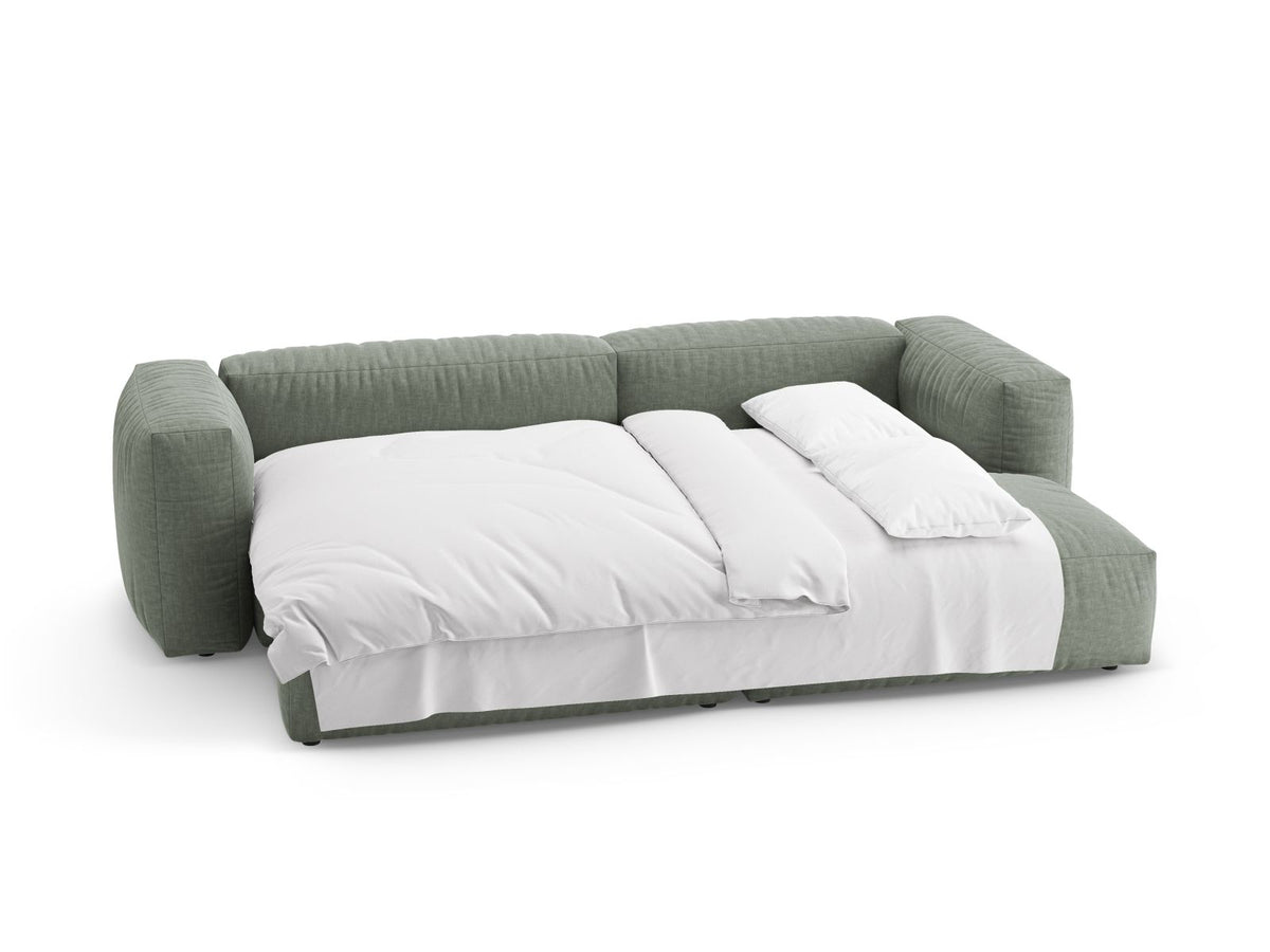 4-Sitzer Ecksofa rechts mit Schlaffunktion Martina in Moss Green-Boston präsentiert im Onlineshop von KAQTU Design AG. Bettsofa rechts ist von Micadoni
