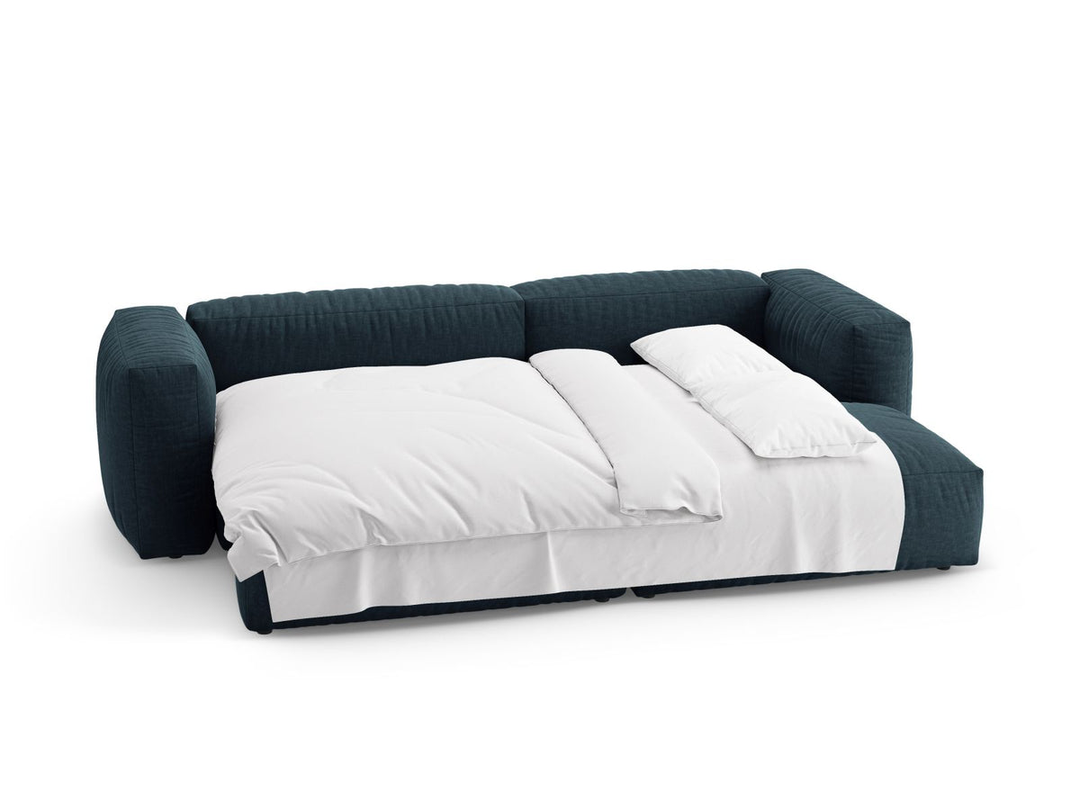 4-Sitzer Ecksofa rechts mit Schlaffunktion Martina in Blue Jeans-Boston präsentiert im Onlineshop von KAQTU Design AG. Bettsofa rechts ist von Micadoni