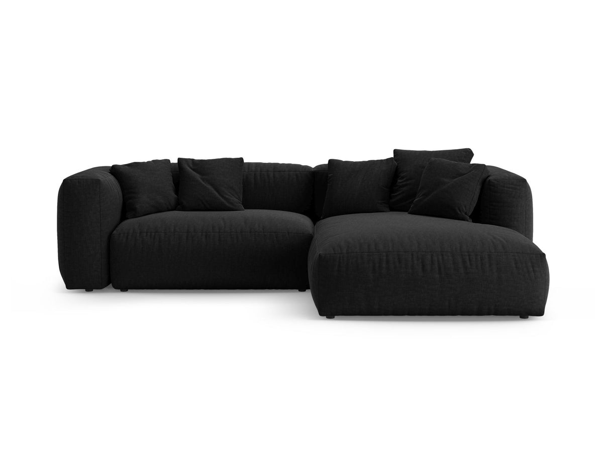 4-Sitzer Ecksofa rechts mit Schlaffunktion Martina in Black-Boston präsentiert im Onlineshop von KAQTU Design AG. Bettsofa rechts ist von Micadoni