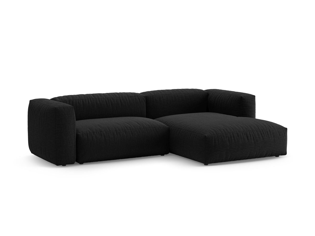 4-Sitzer Ecksofa rechts mit Schlaffunktion Martina in Black-Boston präsentiert im Onlineshop von KAQTU Design AG. Bettsofa rechts ist von Micadoni