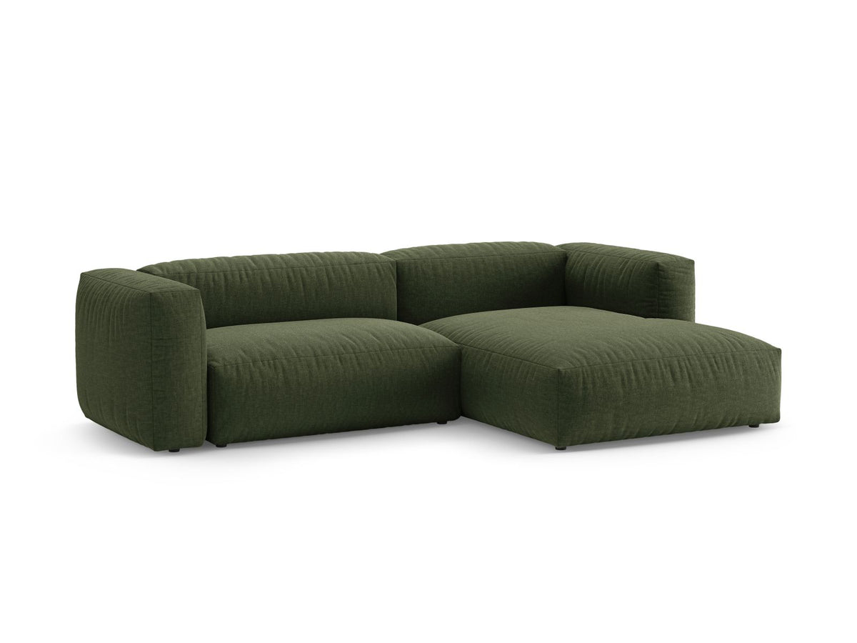 4-Sitzer Ecksofa rechts mit Schlaffunktion Martina in Green-Boston präsentiert im Onlineshop von KAQTU Design AG. Bettsofa rechts ist von Micadoni