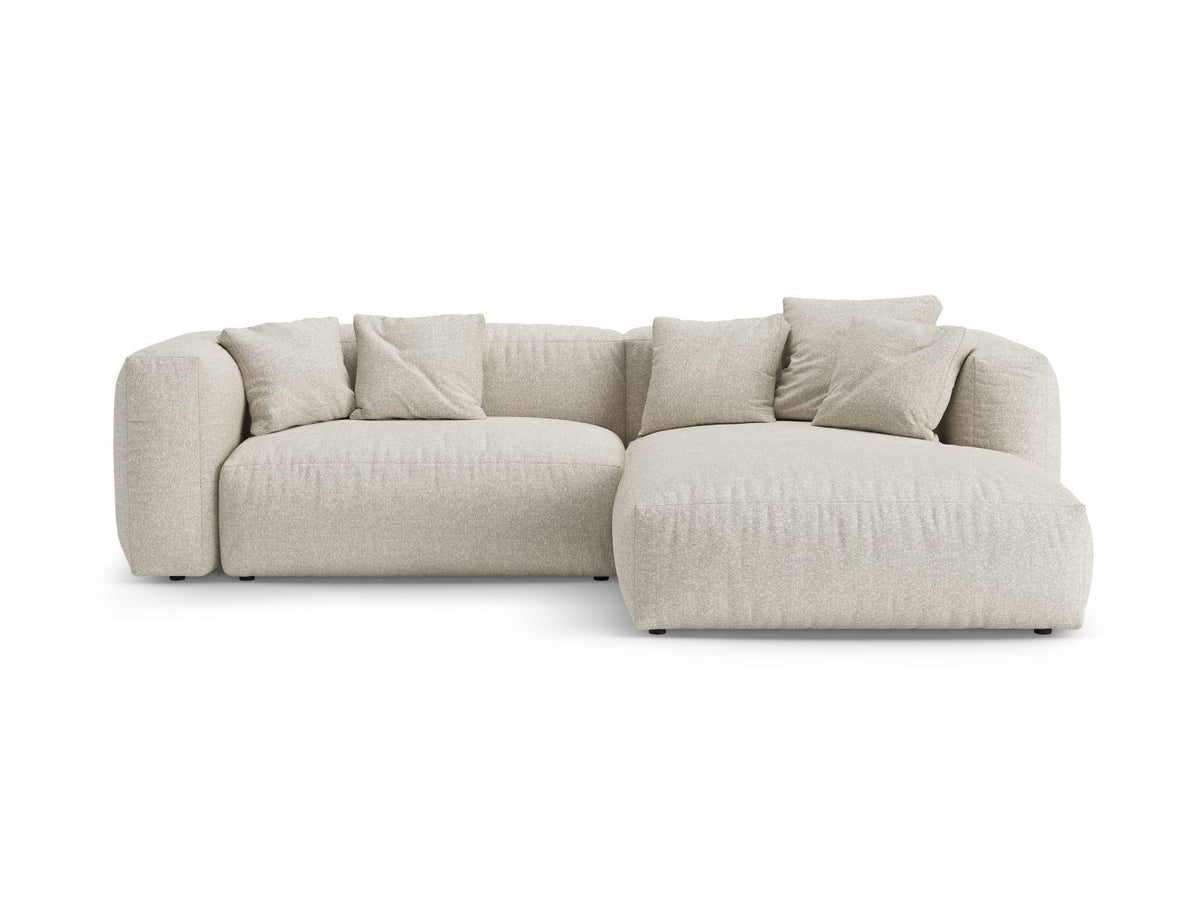 4-Sitzer Ecksofa Martina rechts mit Schlaffunktion und Stauraum in Beige-Monet präsentiert im Onlineshop von KAQTU Design AG. Bettsofa rechts ist von Micadoni