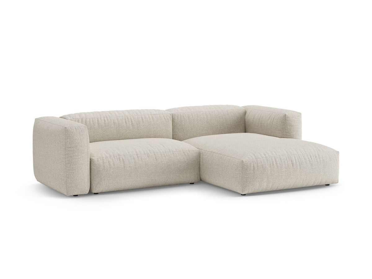 4-Sitzer Ecksofa Martina rechts mit Schlaffunktion und Stauraum in Beige-Monet präsentiert im Onlineshop von KAQTU Design AG. Bettsofa rechts ist von Micadoni