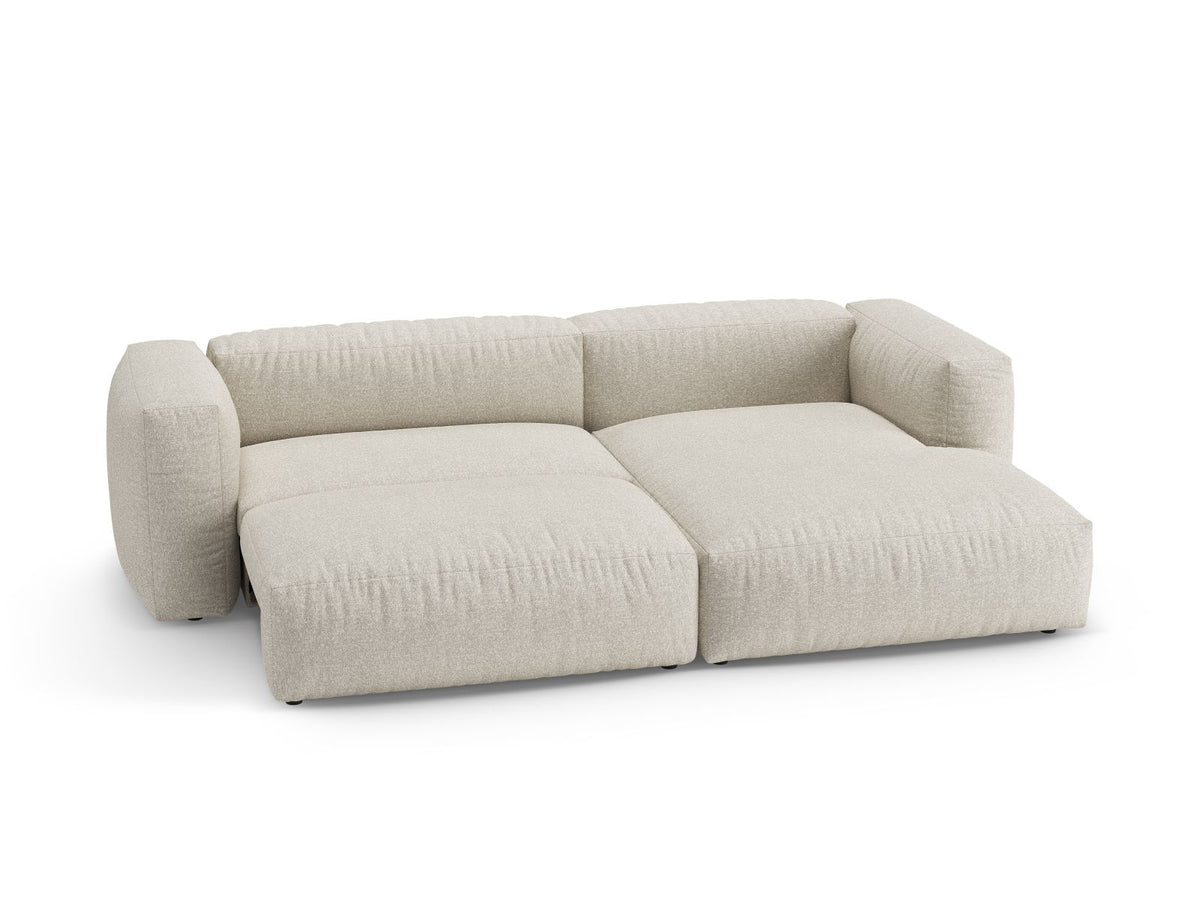 4-Sitzer Ecksofa Martina rechts mit Schlaffunktion und Stauraum in Beige-Monet präsentiert im Onlineshop von KAQTU Design AG. Bettsofa rechts ist von Micadoni