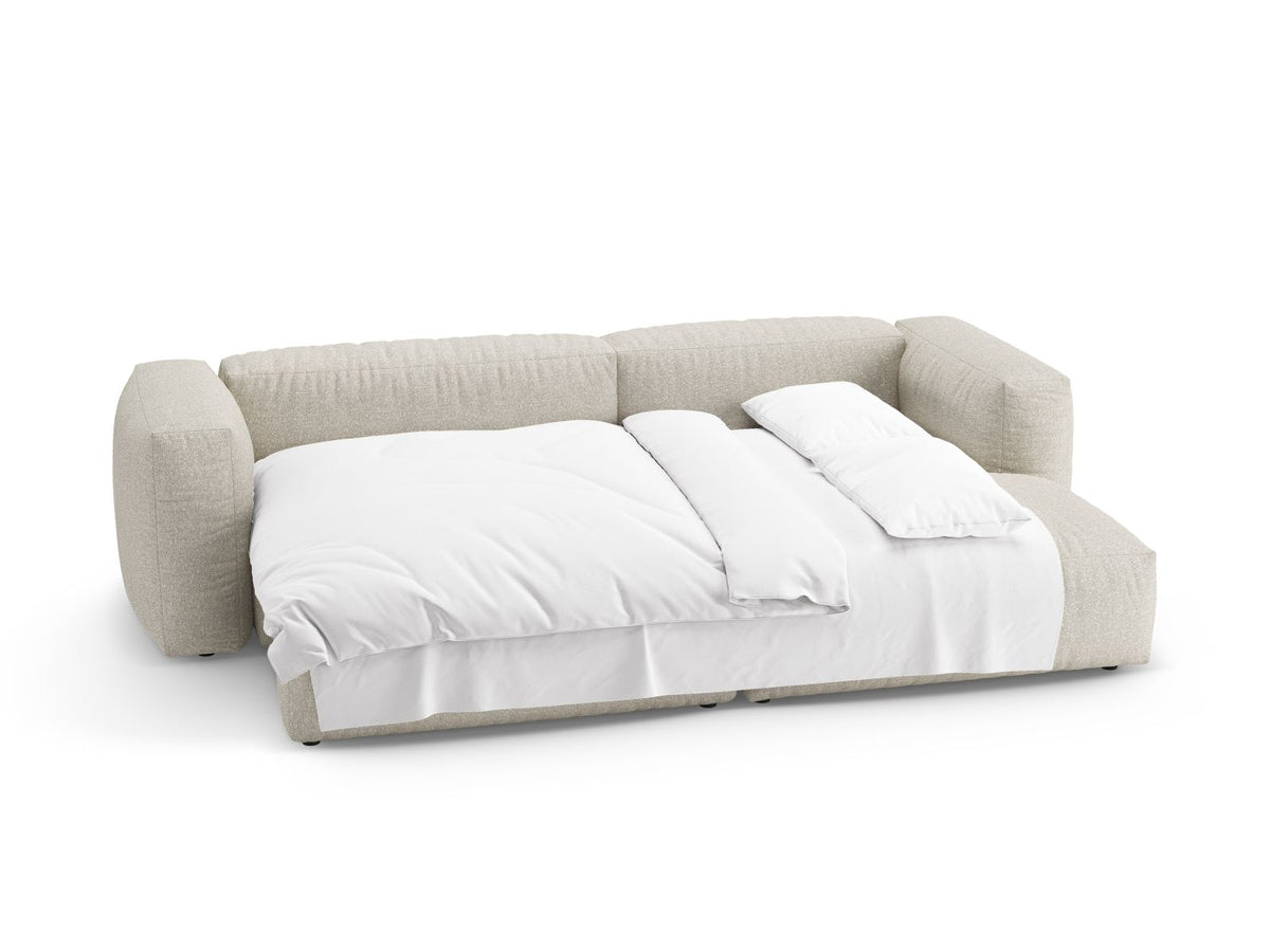 4-Sitzer Ecksofa Martina rechts mit Schlaffunktion und Stauraum in Beige-Monet präsentiert im Onlineshop von KAQTU Design AG. Bettsofa rechts ist von Micadoni