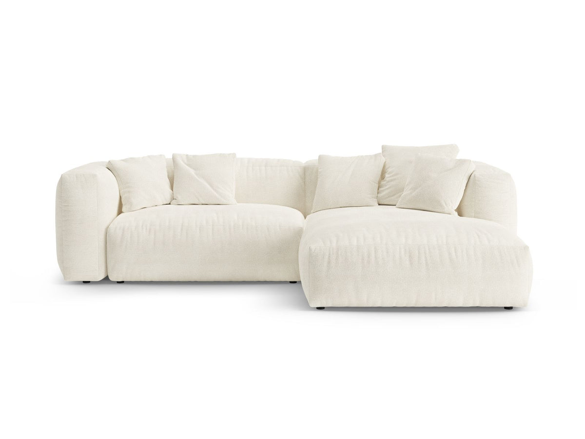 4-Sitzer Ecksofa Martina rechts mit Schlaffunktion und Stauraum in Ivory-Monet präsentiert im Onlineshop von KAQTU Design AG. Bettsofa rechts ist von Micadoni