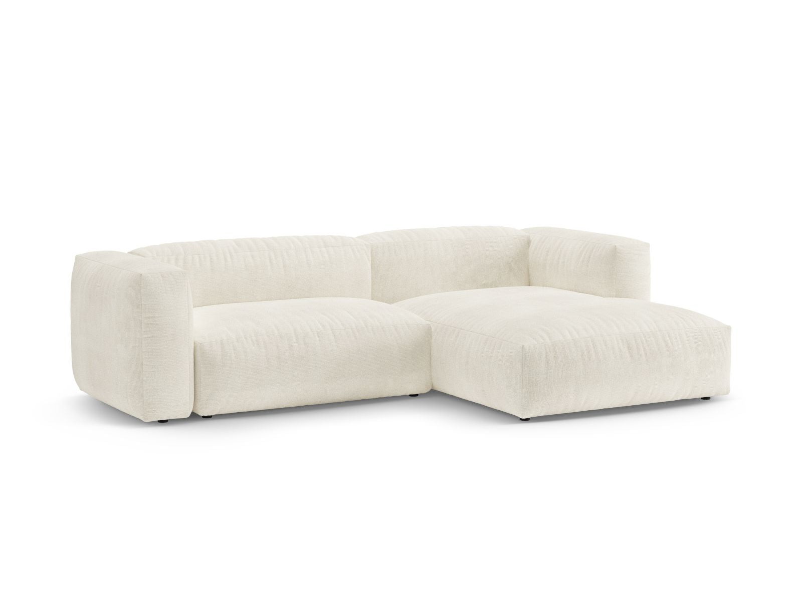 Elegantes 4-Sitzer Ecksofa Martina in Ivory-Monet, ideal für Wohnräume, mit praktischer Schlaffunktion und Stauraum.