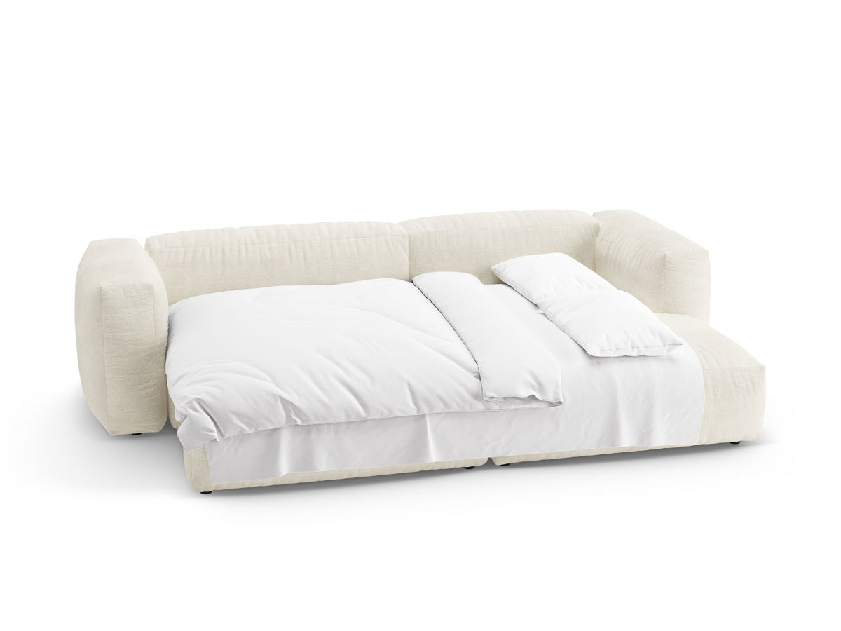 4-Sitzer Ecksofa Martina rechts mit Schlaffunktion und Stauraum in Ivory-Monet präsentiert im Onlineshop von KAQTU Design AG. Bettsofa rechts ist von Micadoni