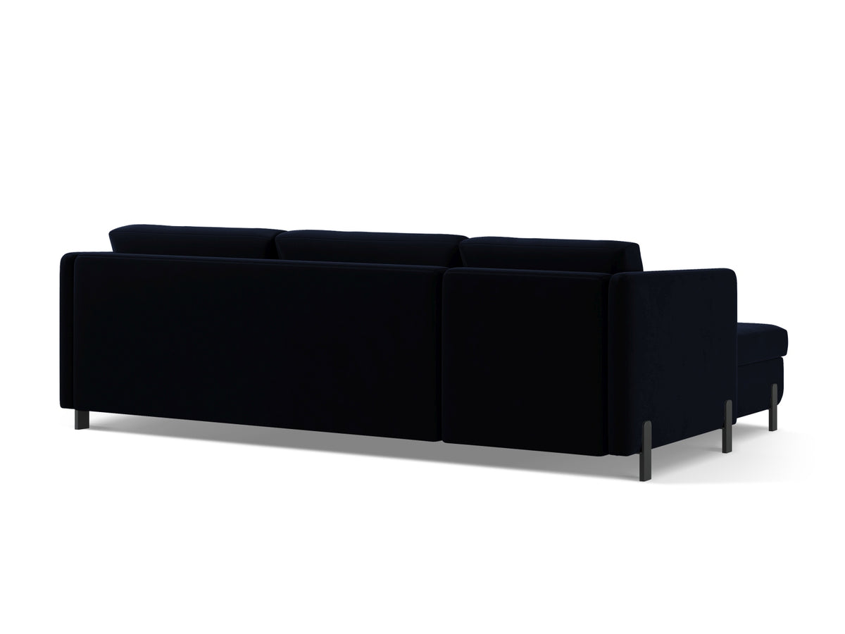 Gloria Velour Ecksofa rechts mit Schlaffunktion und Stauraum 5 Sitzer in Royal Blue-Salvador präsentiert im Onlineshop von KAQTU Design AG. Bettsofa rechts ist von Micadoni
