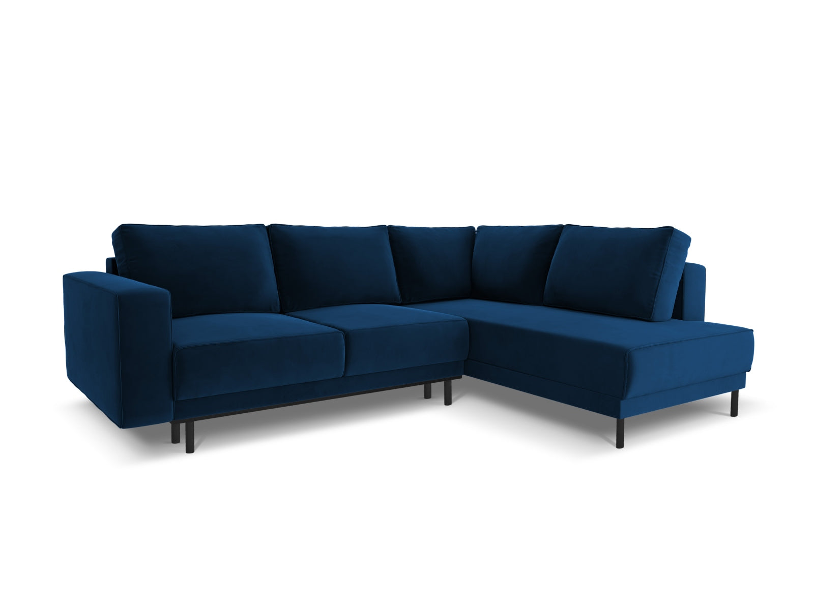 Caro Velour Ecksofa rechts mit Schlaffunktion 5 Sitzer in Royal Blue-Bluvel präsentiert im Onlineshop von KAQTU Design AG. Bettsofa rechts ist von Micadoni
