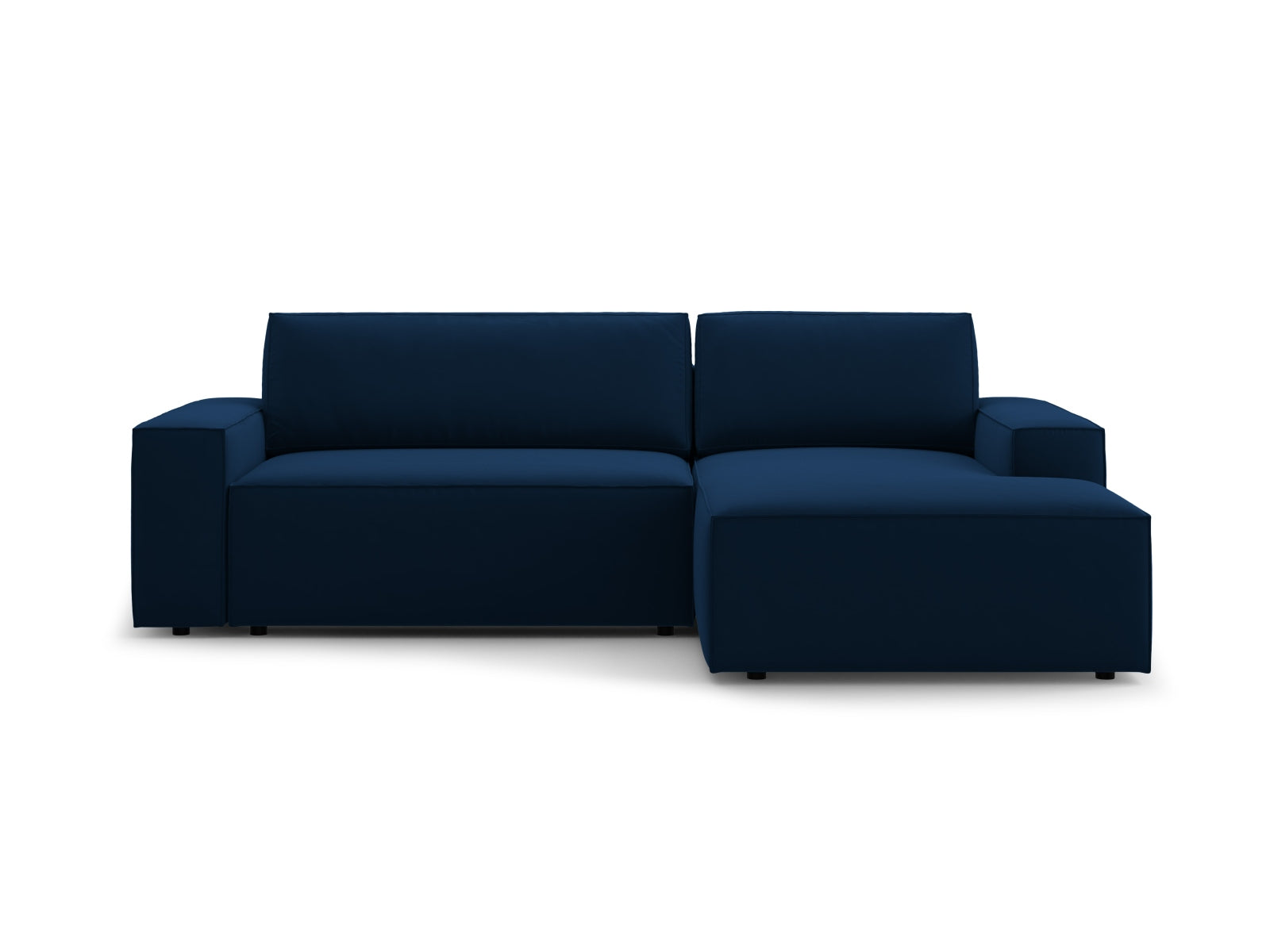 Jodie Velour Ecksofa rechts mit Schlaffunktion und Stauraumbox 3 Sitzer in Royal Blue-Bluvel präsentiert im Onlineshop von KAQTU Design AG. Bettsofa rechts ist von Micadoni