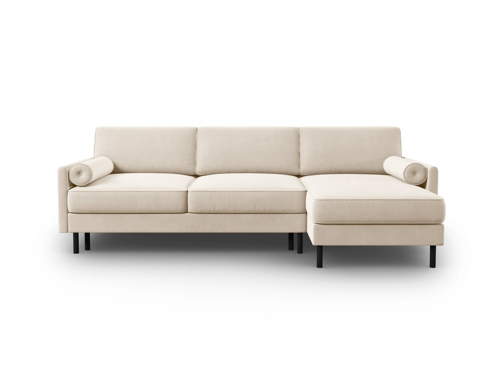 Scott Velour Ecksofa rechts mit Schlaffunktion und Stauraum 5 Sitzer in Light Beige-Bluvel präsentiert im Onlineshop von KAQTU Design AG. Bettsofa rechts ist von Micadoni