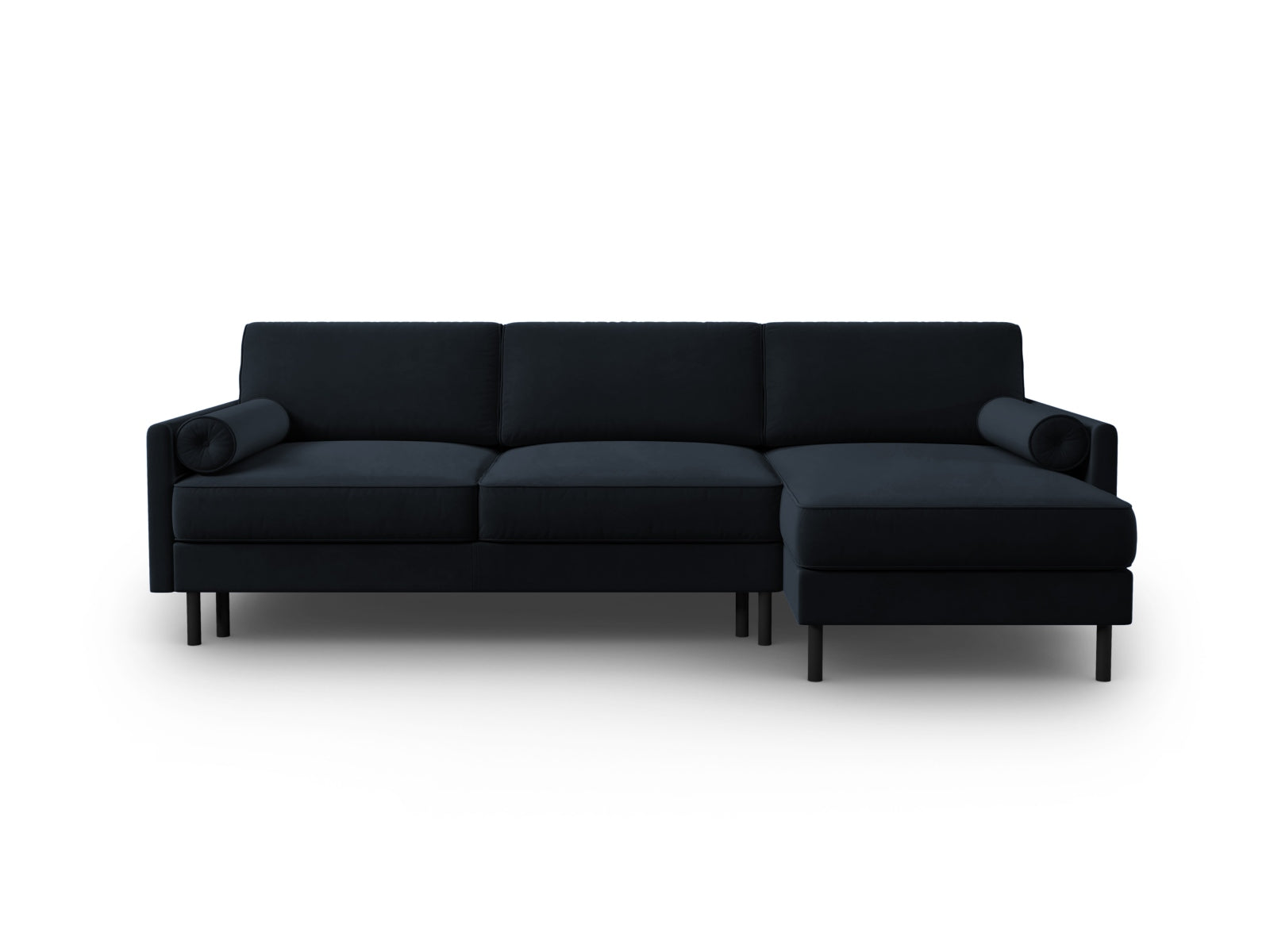 Scott Velour Ecksofa rechts mit Schlaffunktion und Stauraum 5 Sitzer in Dark Blue-Bluvel präsentiert im Onlineshop von KAQTU Design AG. Bettsofa rechts ist von Micadoni