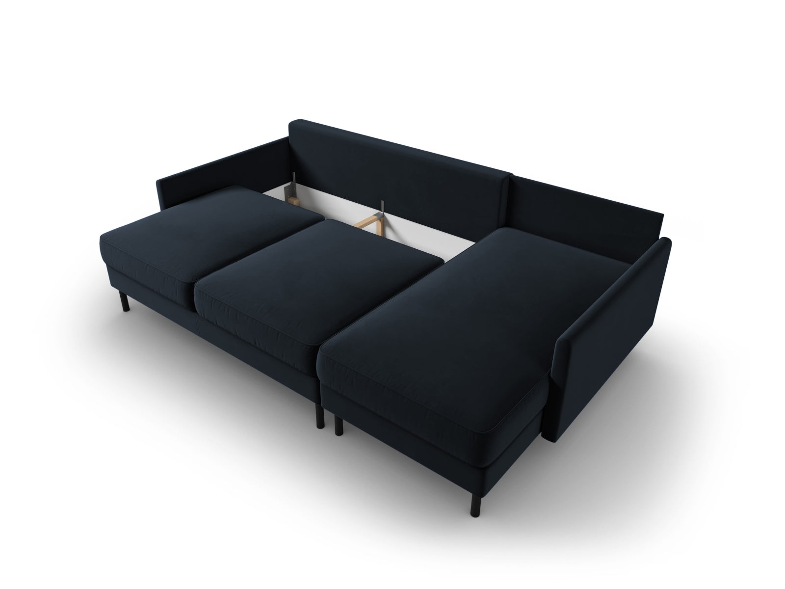 Elegantes, dunkelblaues Ecksofa von Micadoni, 5-Sitzer mit praktischer Schlaffunktion und cleverem Stauraum für zusätzlichen Komfort.