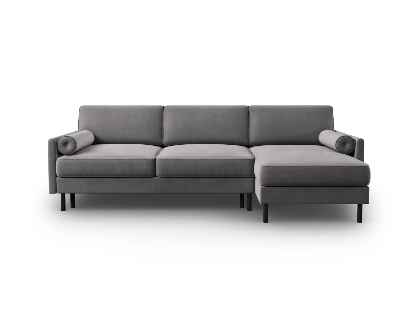 Scott Velour Ecksofa rechts mit Schlaffunktion und Stauraum 5 Sitzer in Light Grey-Bluvel präsentiert im Onlineshop von KAQTU Design AG. Bettsofa rechts ist von Micadoni