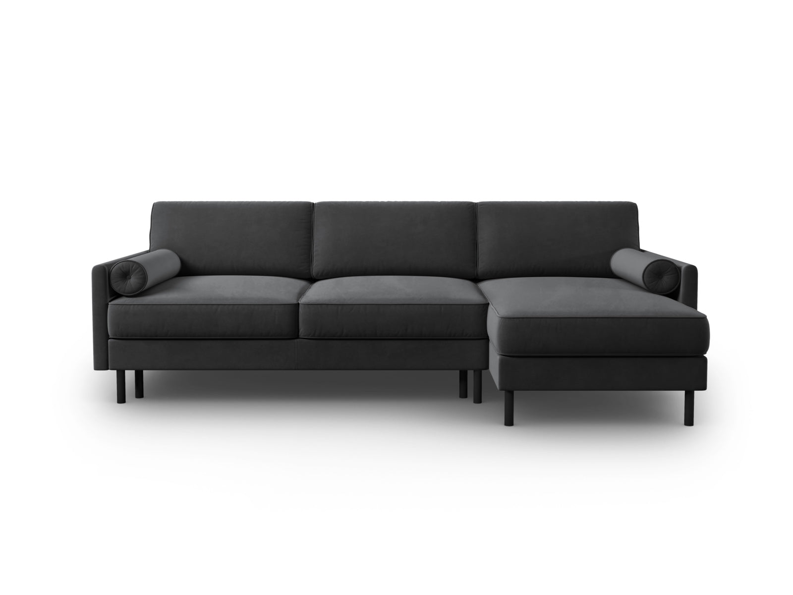 Scott Velour Ecksofa rechts mit Schlaffunktion und Stauraum 5 Sitzer in Grey-Bluvel präsentiert im Onlineshop von KAQTU Design AG. Bettsofa rechts ist von Micadoni