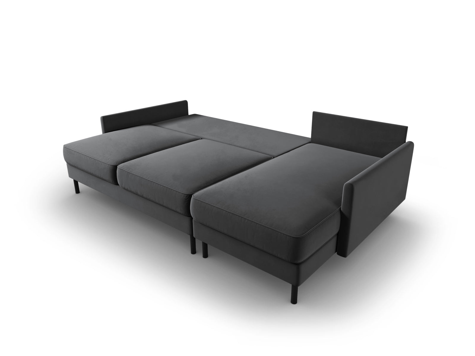Erleben Sie das stilvolle Scott Velour Ecksofa rechts von Micadoni: ein 5-Sitzer mit komfortabler Schlaffunktion und viel Stauraum für Ihr modernes Zuhause!