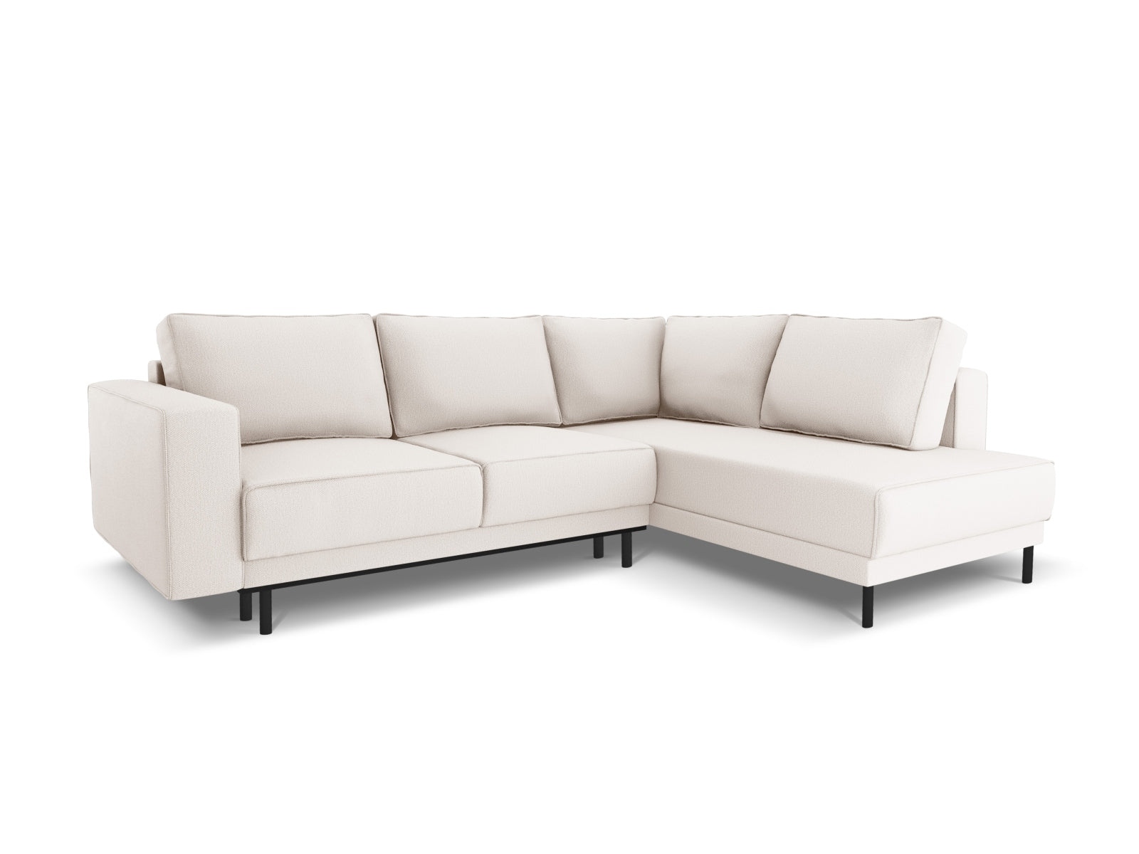 Caro Ecksofa rechts mit Schlaffunktion 5 Sitzer in Light Beige-Megan präsentiert im Onlineshop von KAQTU Design AG. Bettsofa rechts ist von Micadoni