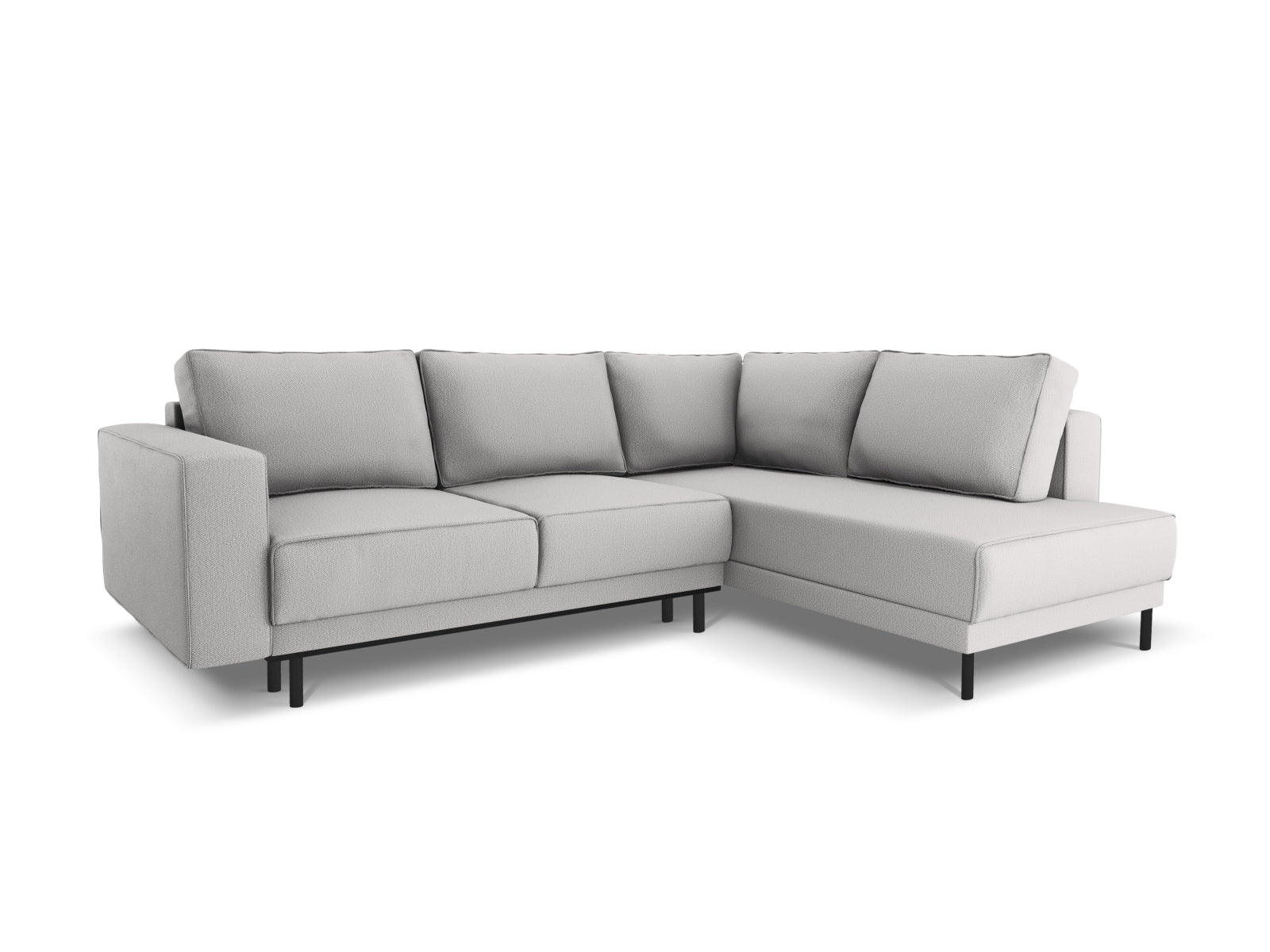 Caro Ecksofa rechts mit Schlaffunktion 5 Sitzer in Light Grey-Megan präsentiert im Onlineshop von KAQTU Design AG. Bettsofa rechts ist von Micadoni