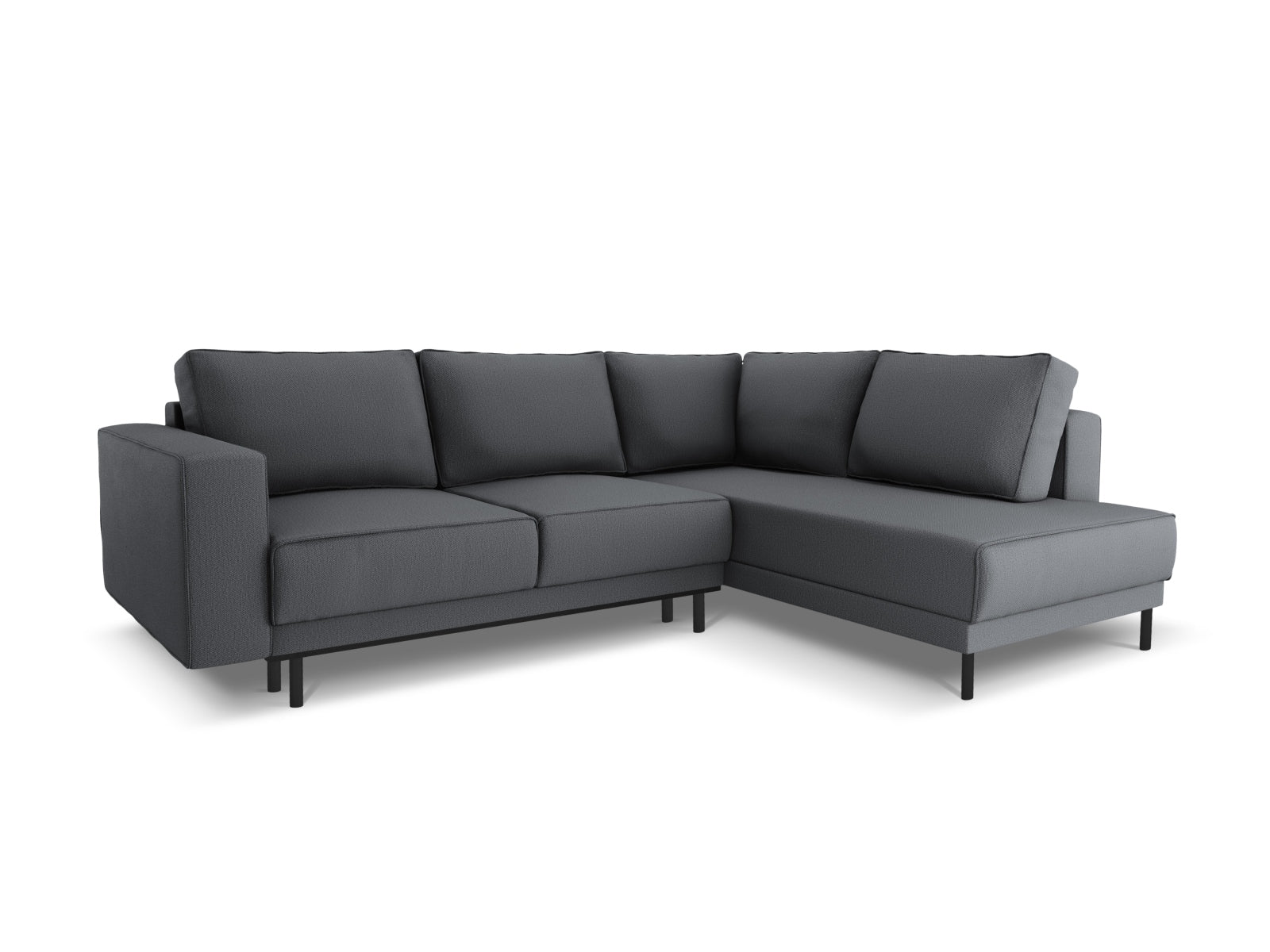 Caro Ecksofa rechts mit Schlaffunktion 5 Sitzer in Dark Grey-Megan präsentiert im Onlineshop von KAQTU Design AG. Bettsofa rechts ist von Micadoni