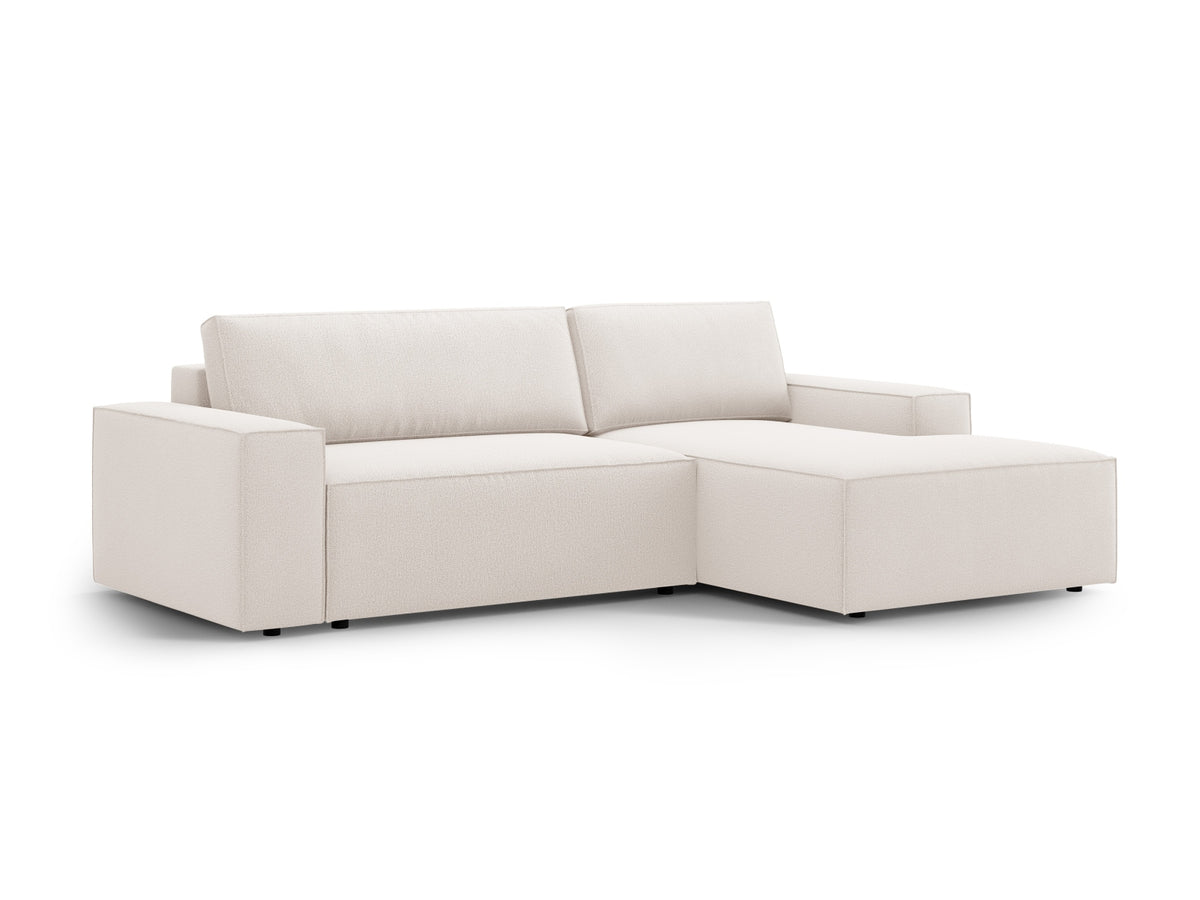 Jodie Ecksofa rechts mit Schlaffunktion und Stauraumbox 3 Sitzer in Light Beige-Megan präsentiert im Onlineshop von KAQTU Design AG. Bettsofa rechts ist von Micadoni