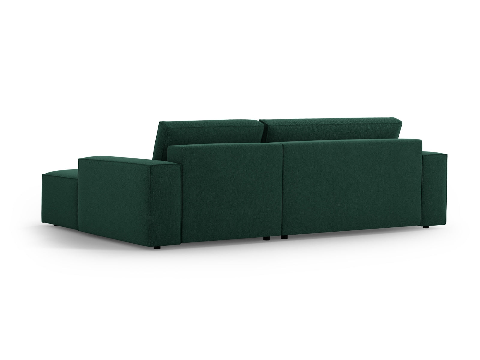 Stylisches Jodie Ecksofa in elegantem Grün, bietet eine komfortable Schlaffunktion und zusätzlichen Stauraum für mehr Ordnung im Wohnzimmer.