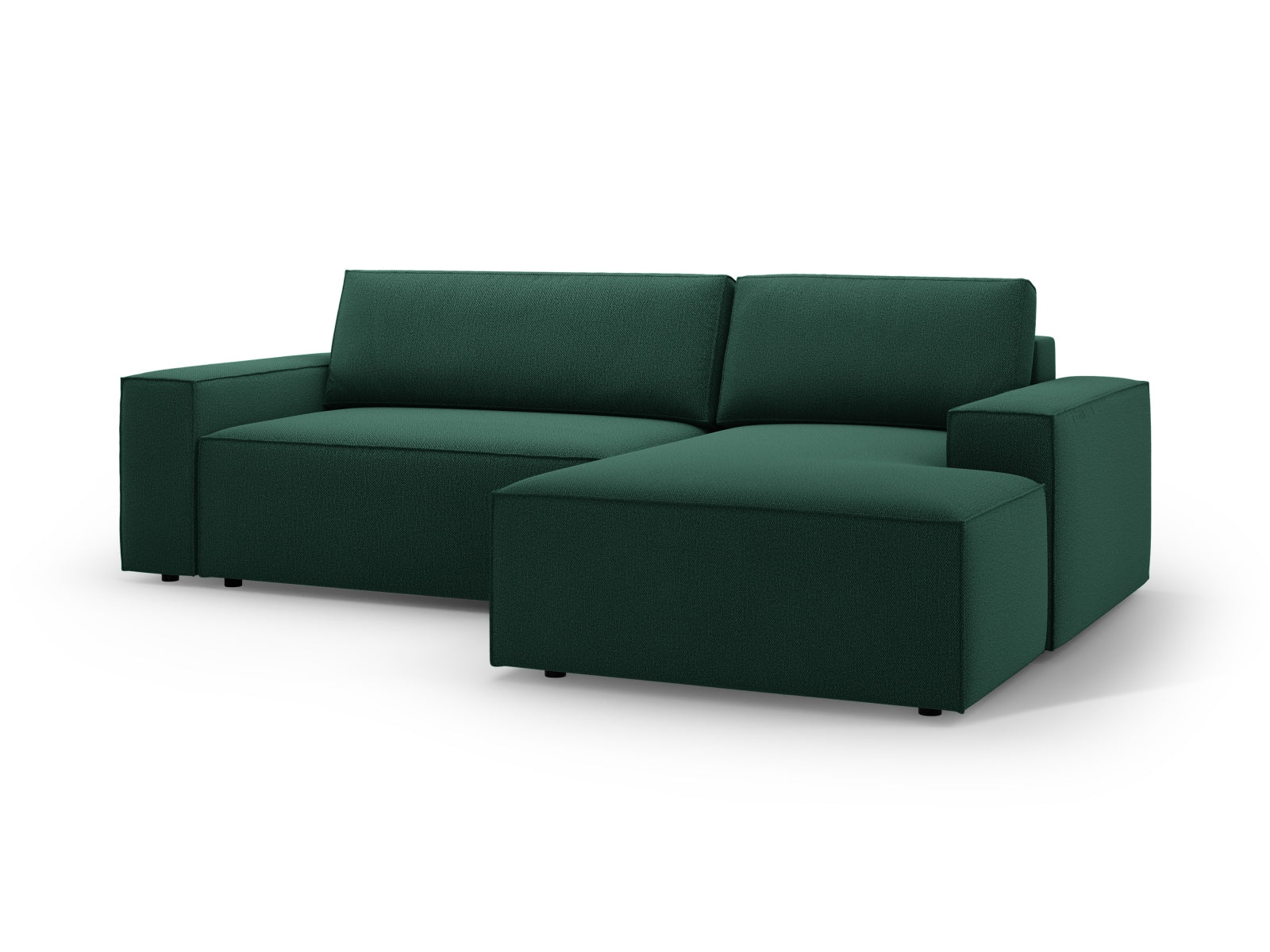 Modernes Jodie Ecksofa in ansprechendem Grün, ideal für entspannte Nächte und praktischen Stauraum im Wohnzimmer.
