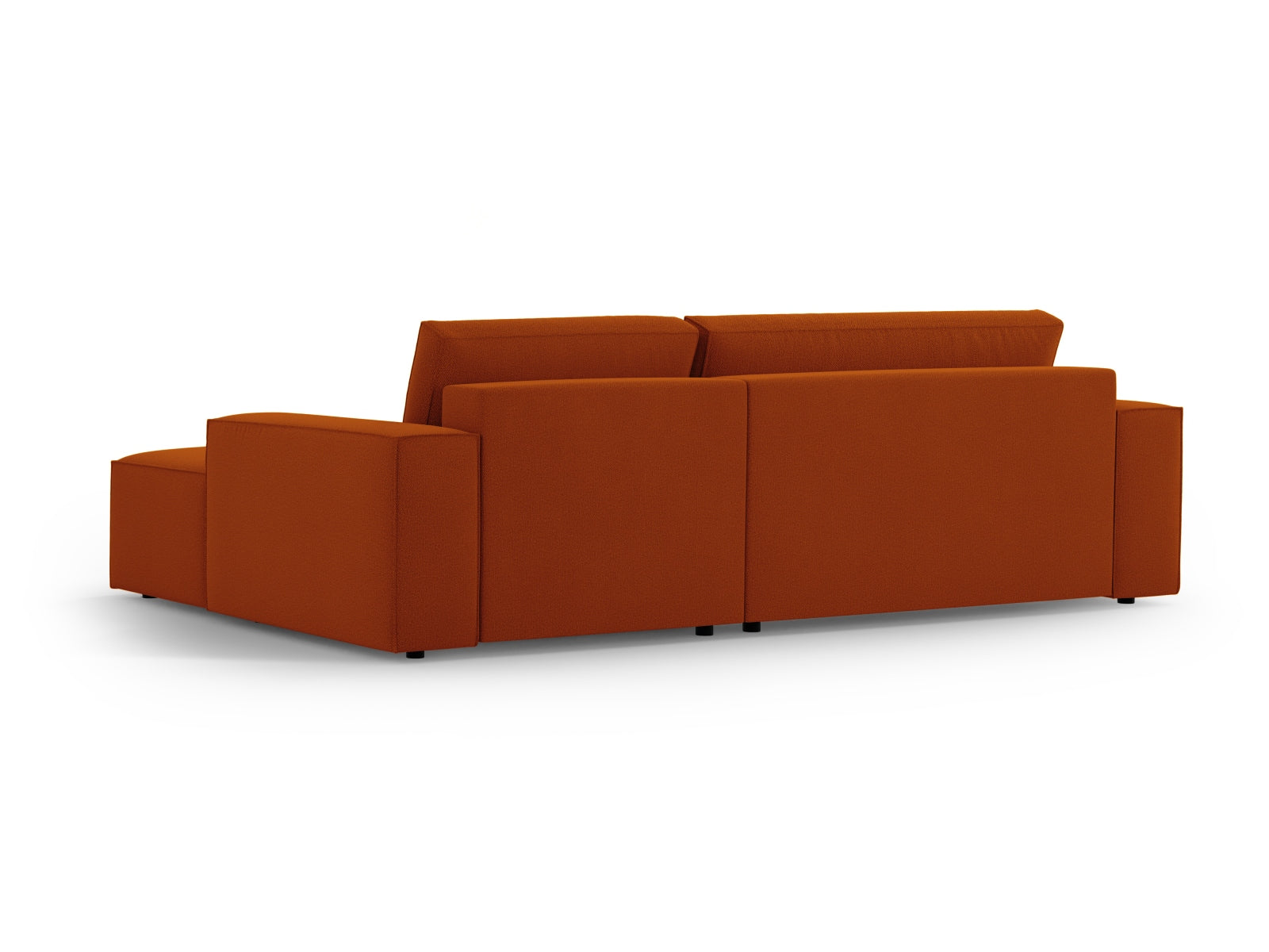 Stylisches Jodie Ecksofa in sanftem Terracotta, ideal für gemütliche Abende und als Schlafgelegenheit, mit cleverem Stauraum.