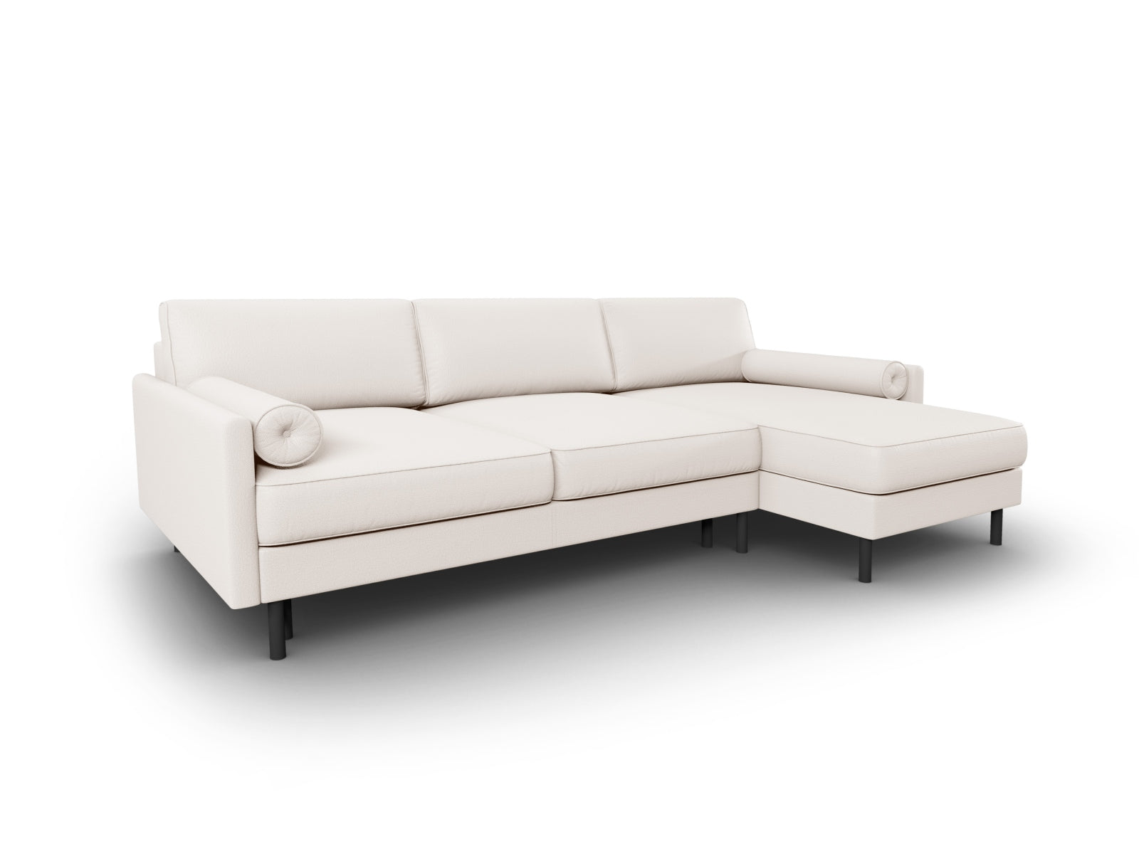 Elegantes Scott Ecksofa in hellem Beige, 5-Sitzer mit praktischer Schlaffunktion und Stauraum, perfekt für stilvolle und funktionale Wohnräume.