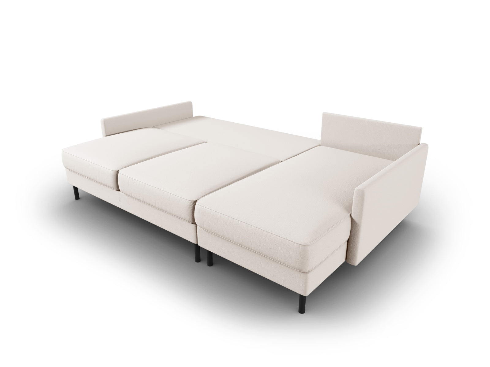 Elegantes Scott Ecksofa in hellem Beige, 5-Sitzer mit praktischer Schlaffunktion und Stauraum, perfekt für stilvolle und funktionale Wohnräume.