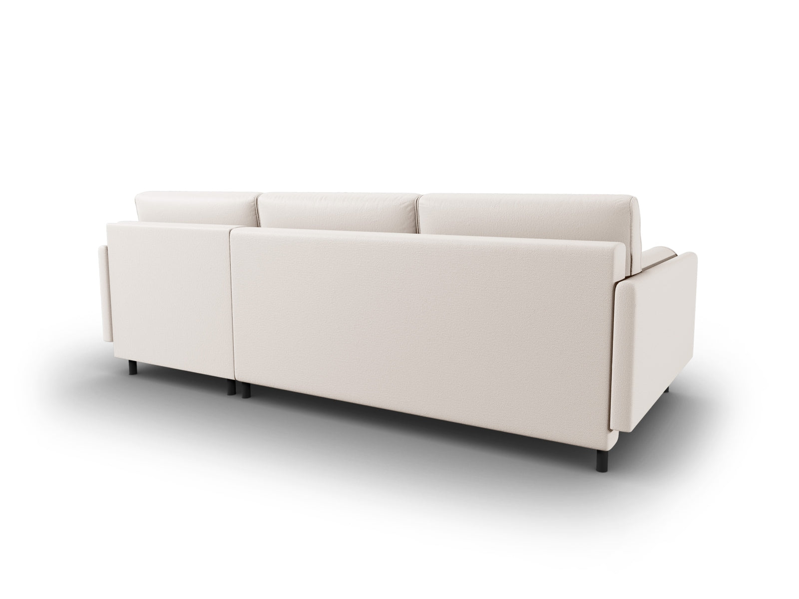 Elegantes Scott Ecksofa in hellem Beige, 5-Sitzer mit praktischer Schlaffunktion und Stauraum, perfekt für stilvolle und funktionale Wohnräume.