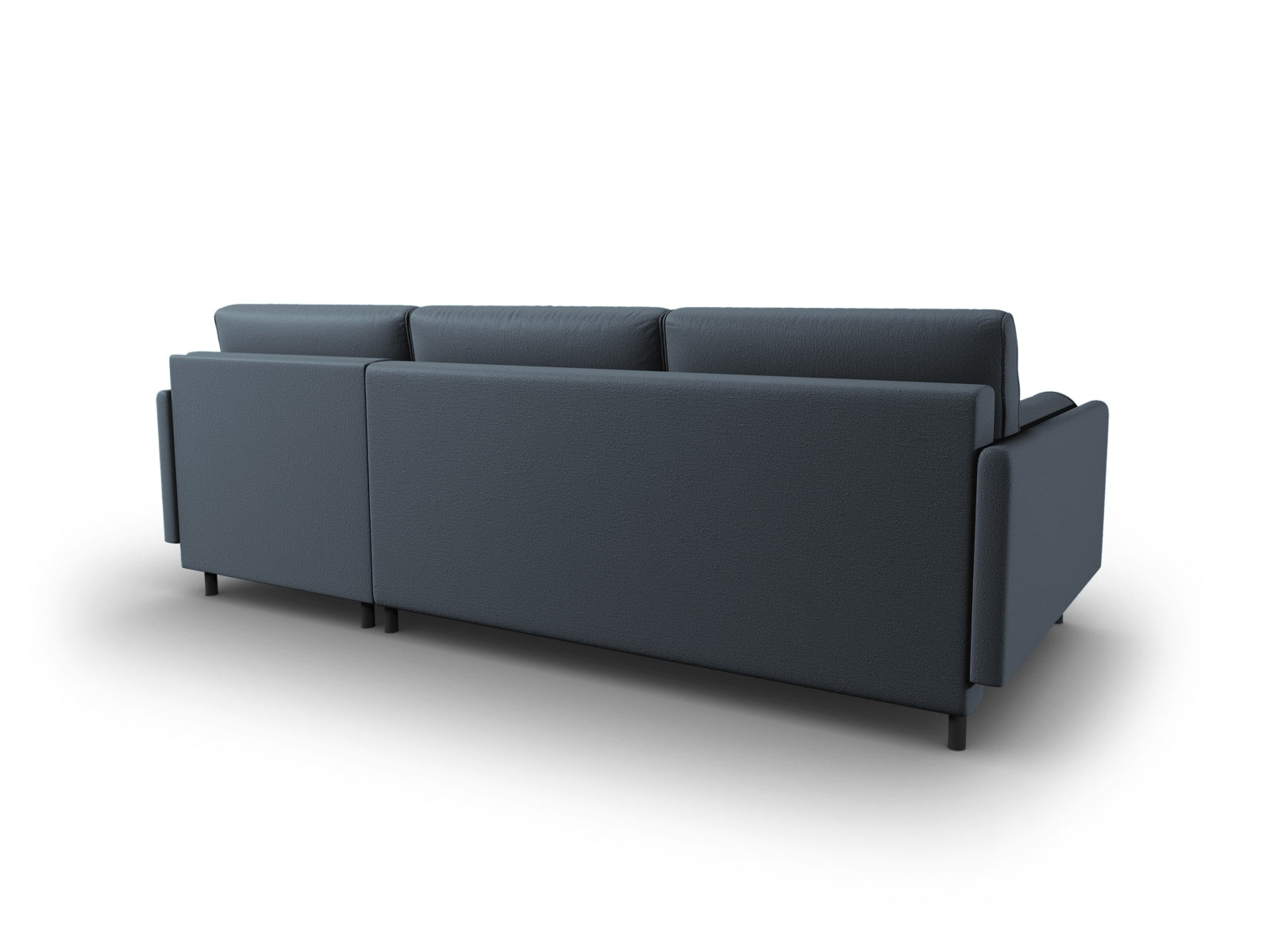 Elegantes Scott Ecksofa in trendigem Blau, 5-Sitzer mit praktischer Schlaffunktion und zusätzlichem Stauraum für optimalen Komfort.
