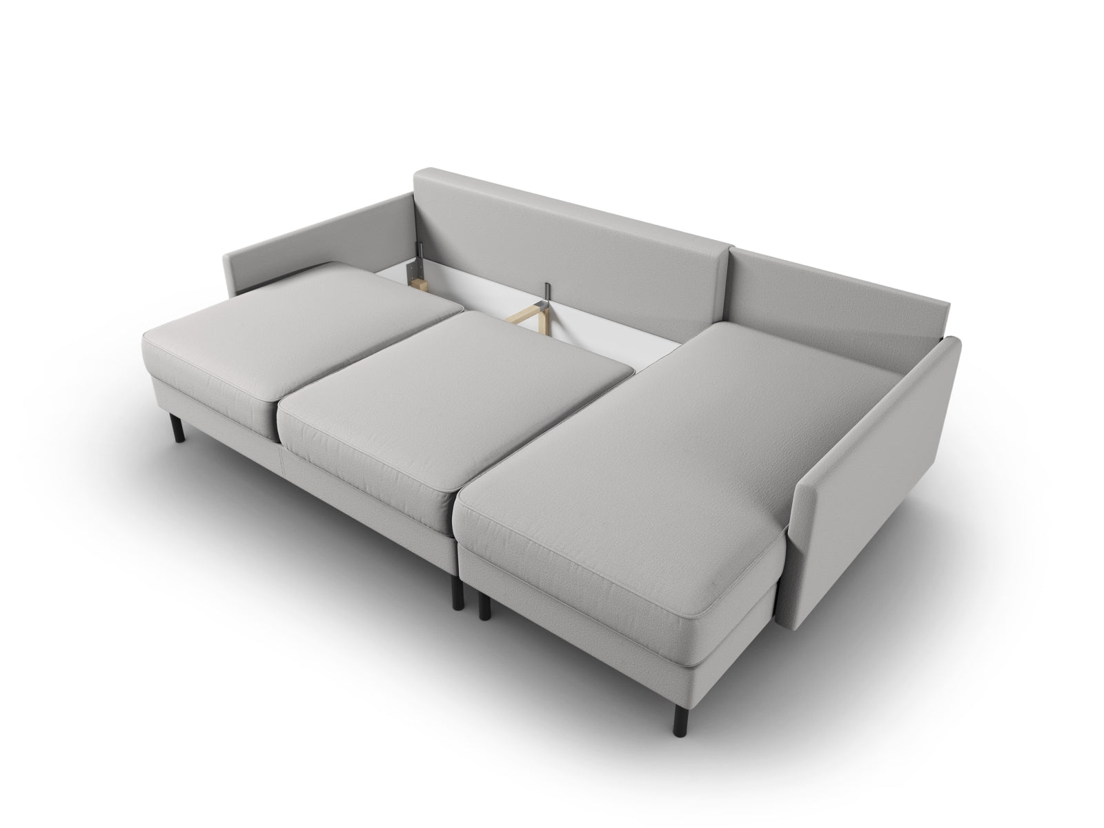 Modernes Scott Ecksofa in stilvollem Grau, 5-Sitzer mit praktischer Schlaffunktion und cleverem Stauraum für mehr Platz und Komfort.