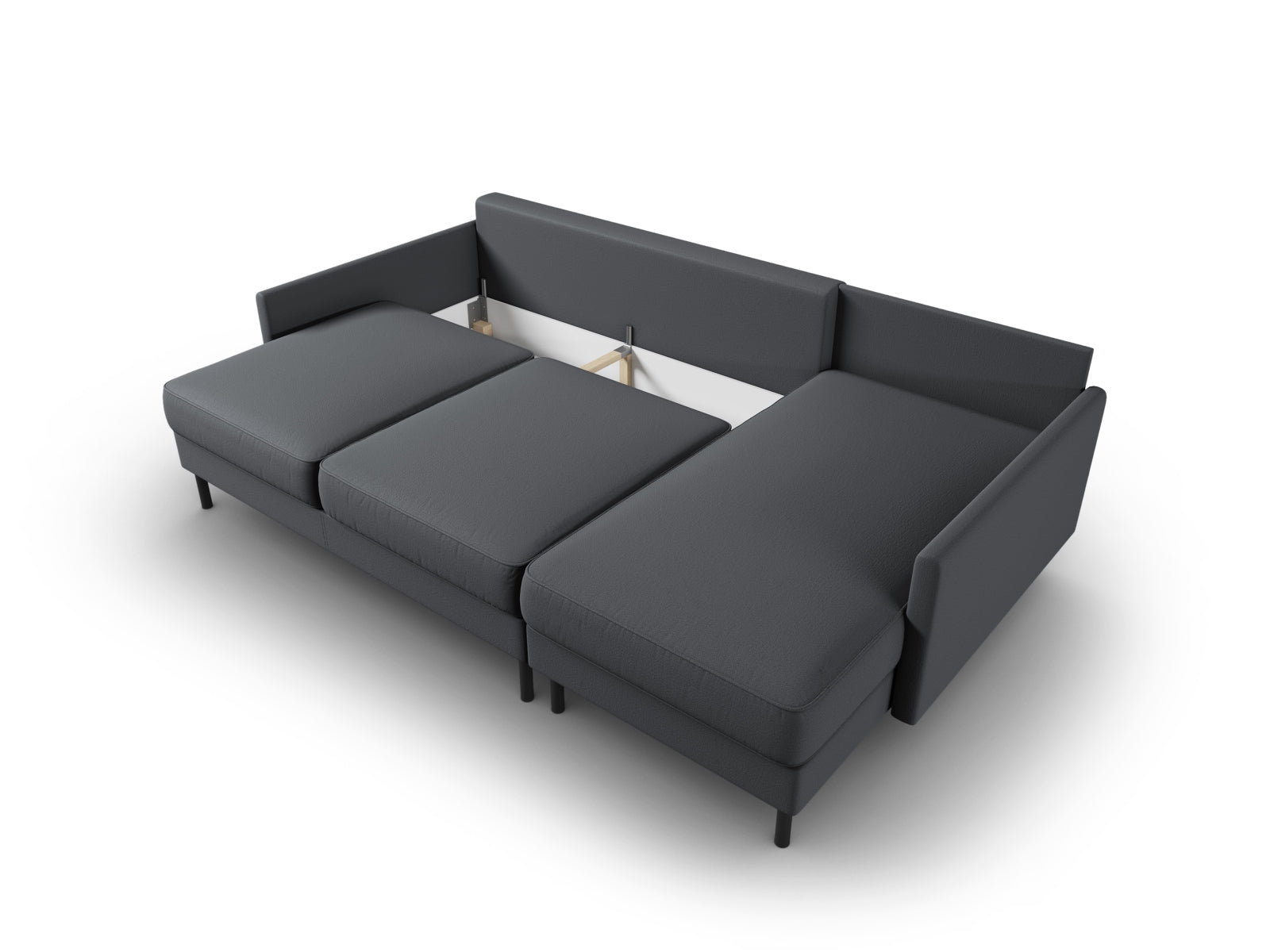 Modernes Scott Ecksofa in elegantem Dunkelgrau, 5-Sitzer mit cleverer Schlaffunktion und integriertem Stauraum für zusätzlichen Komfort.