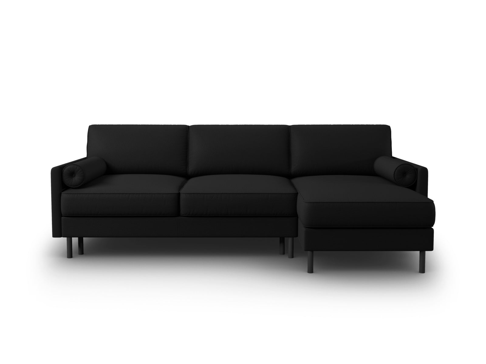 Scott Ecksofa rechts mit Schlaffunktion und Stauraum 5 Sitzer in Black-Megan präsentiert im Onlineshop von KAQTU Design AG. Bettsofa rechts ist von Micadoni